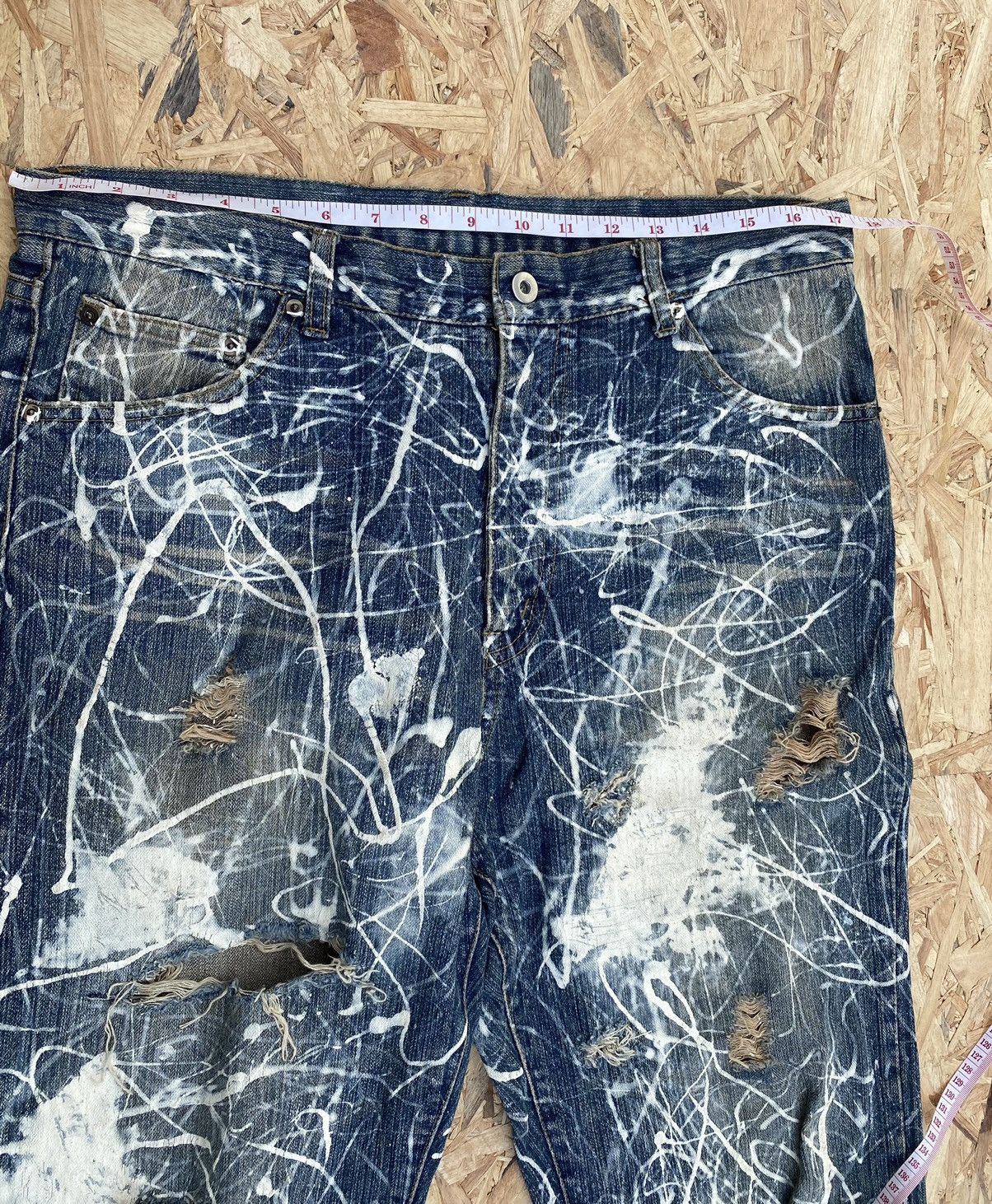 Japanese Brand Custom X Painter Distressed All over Jeans Size US 35 - 12 Thumbnail