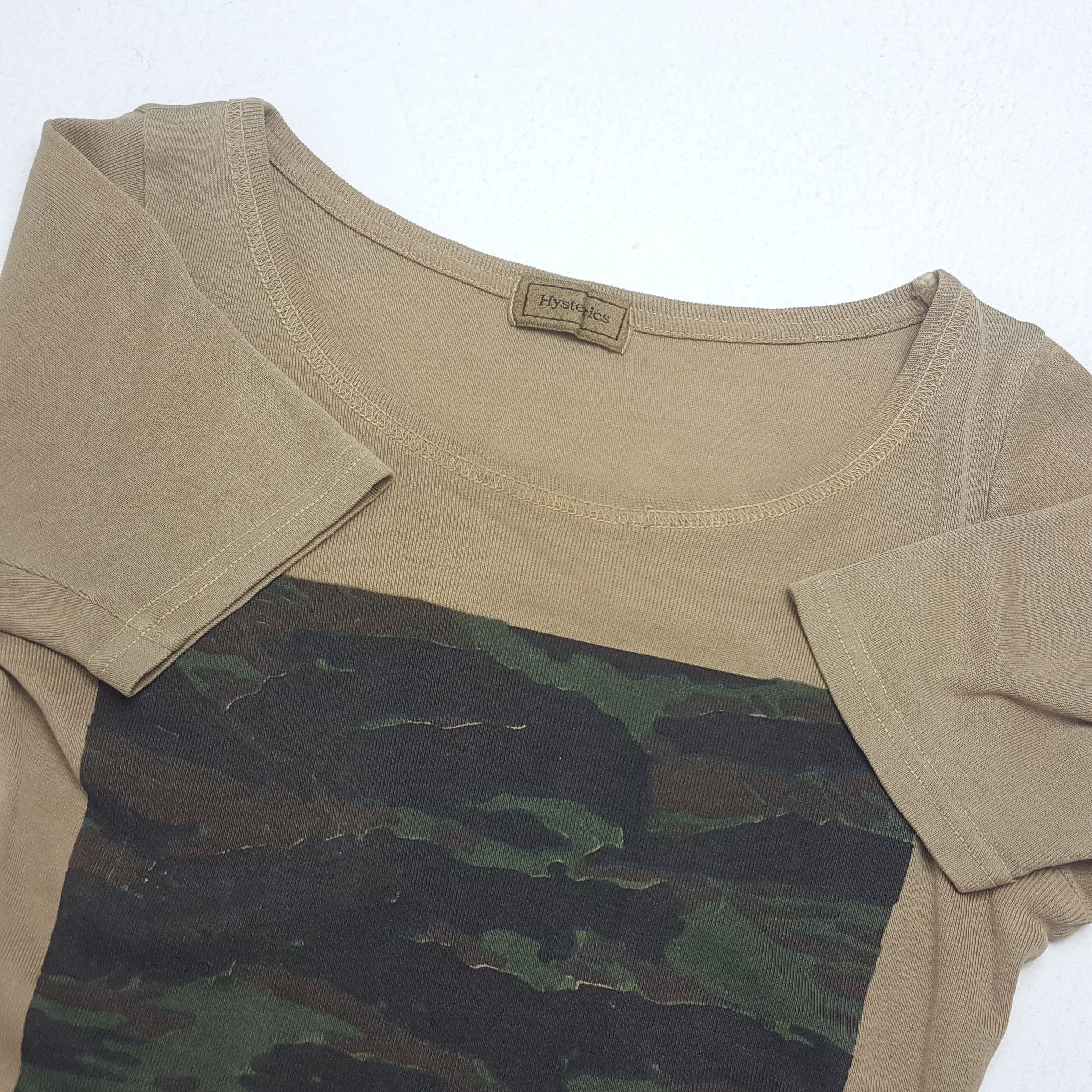 Hysteric Glamour × Japanese Brand × Vintage Vintage HYSTERIC GLAMOUR Japanese Brand Camo Design T-Shirt Size XXS / US 00 / IT 34 - 6 Thumbnail