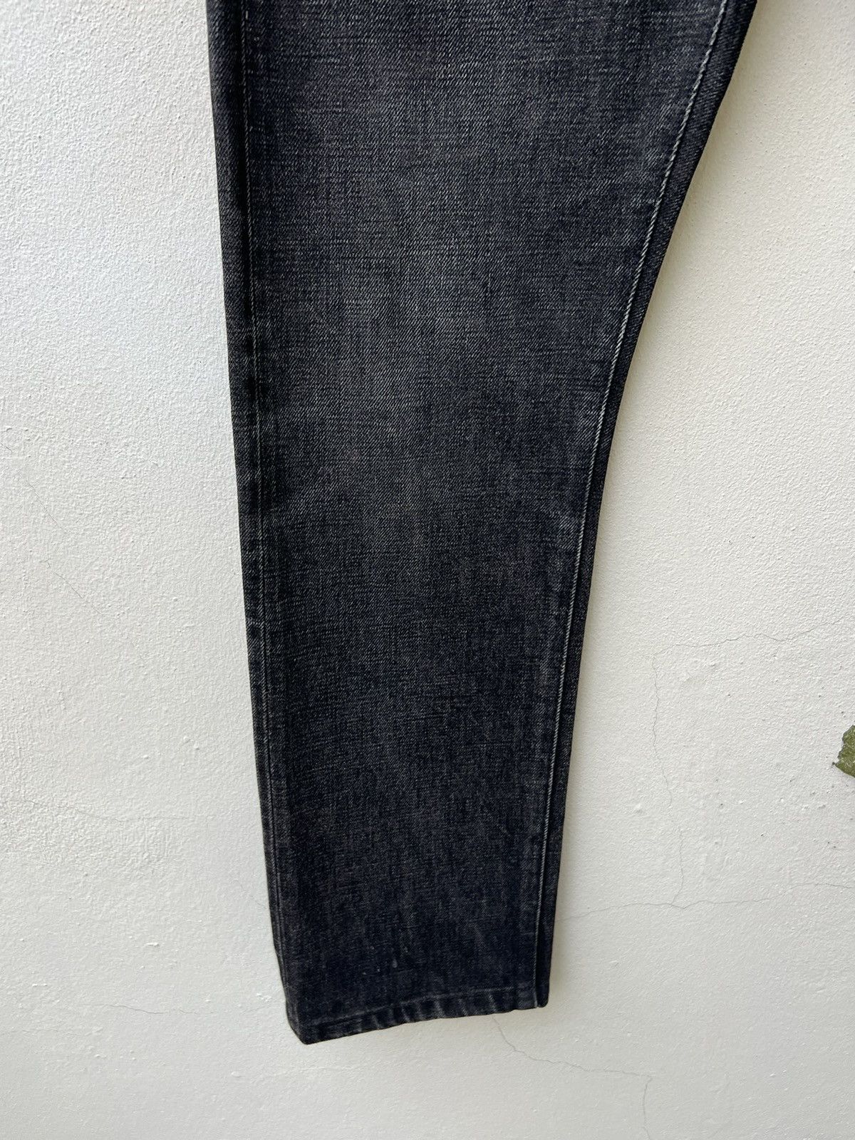 Ralph Lauren RRL Distressed Faded Black Denim Selvedge Cropped Slim Jeans Size US 29 - 10 Thumbnail