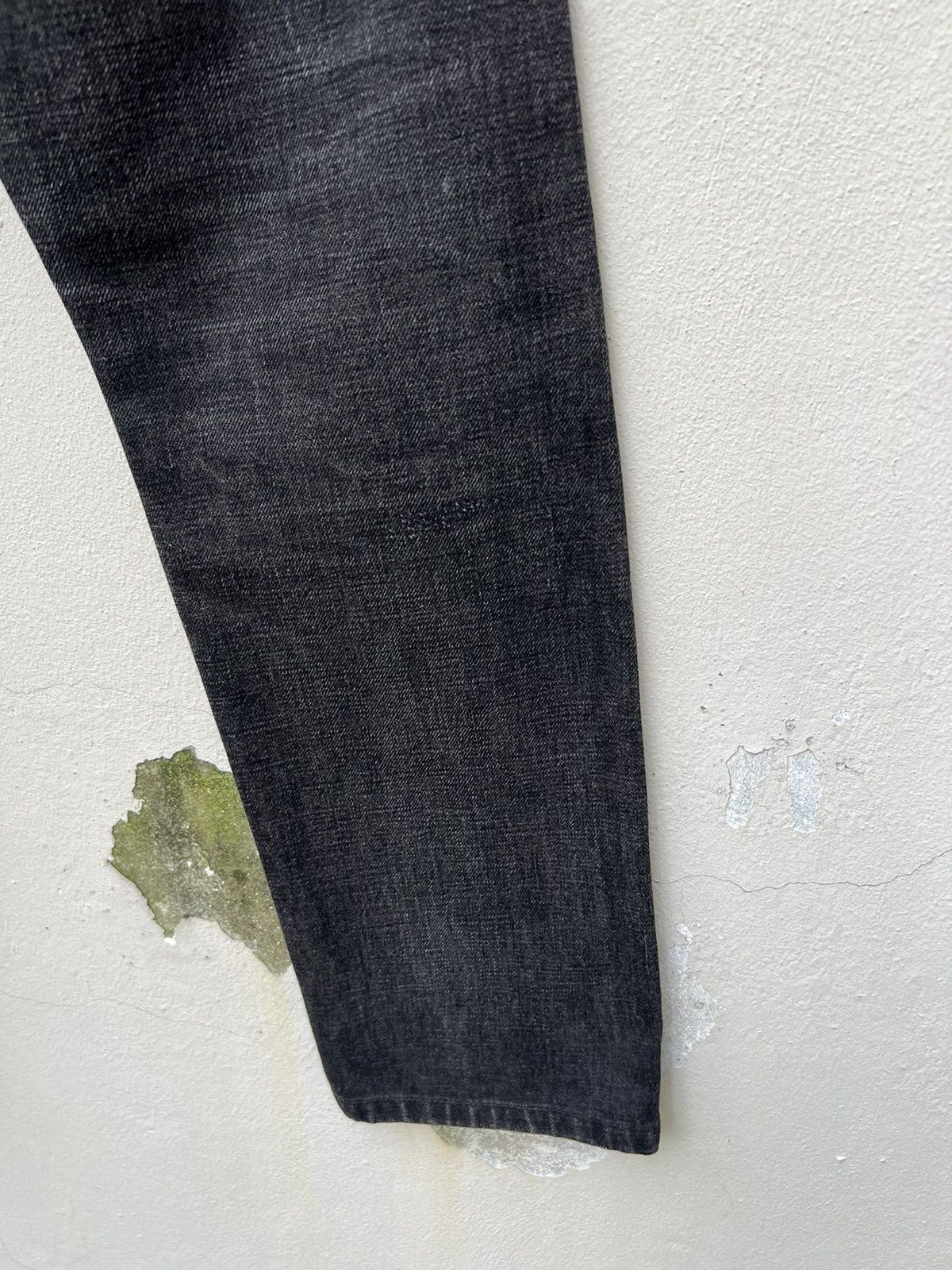 Ralph Lauren RRL Distressed Faded Black Denim Selvedge Cropped Slim Jeans Size US 29 - 21 Thumbnail