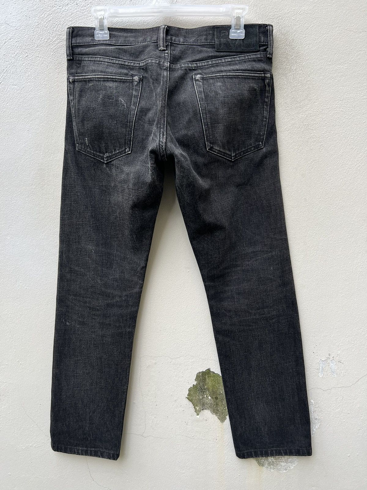 Ralph Lauren RRL Distressed Faded Black Denim Selvedge Cropped Slim Jeans Size US 29 - 17 Thumbnail