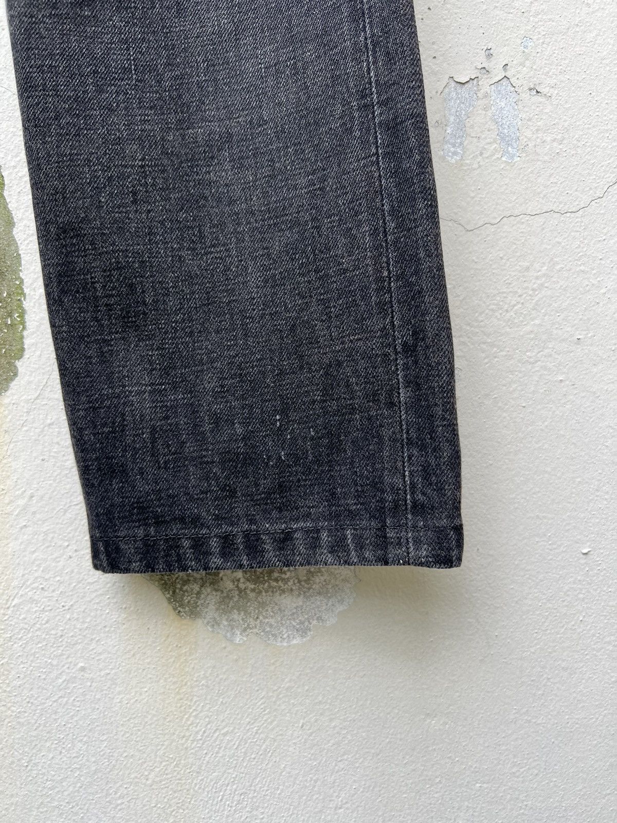 Ralph Lauren RRL Distressed Faded Black Denim Selvedge Cropped Slim Jeans Size US 29 - 15 Thumbnail