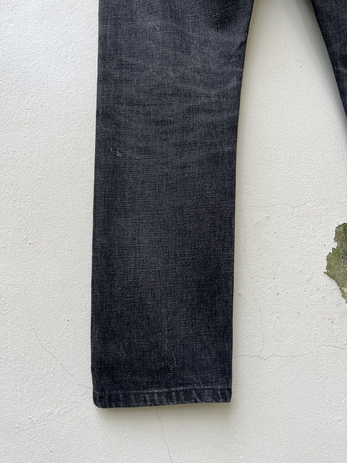 Ralph Lauren RRL Distressed Faded Black Denim Selvedge Cropped Slim Jeans Size US 29 - 19 Thumbnail