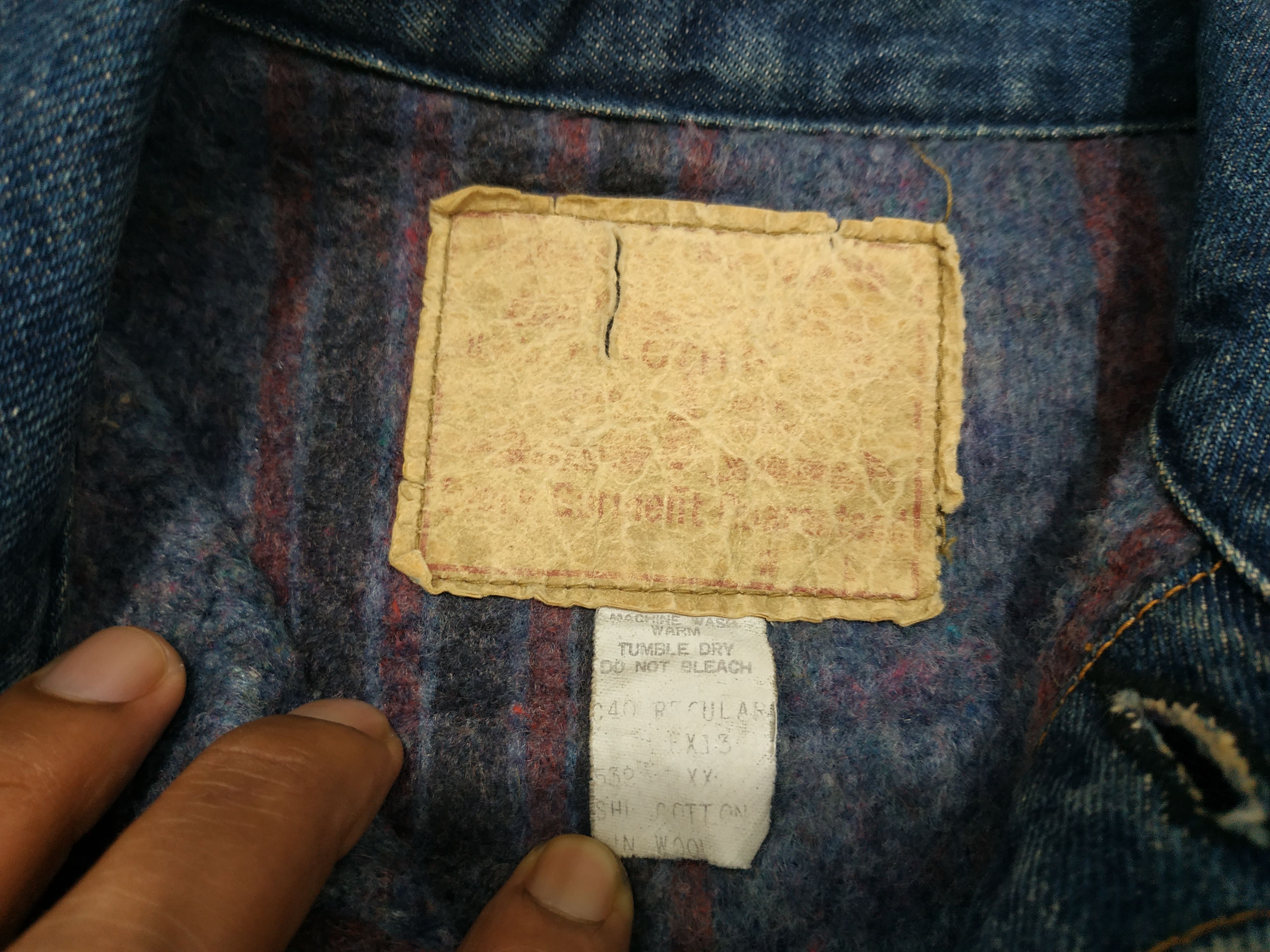 Sugar Cane 90'S Sugarcane Wool Lined Type I WWII Model Denim Jacket Size US M / EU 48-50 / 2 - 8 Thumbnail