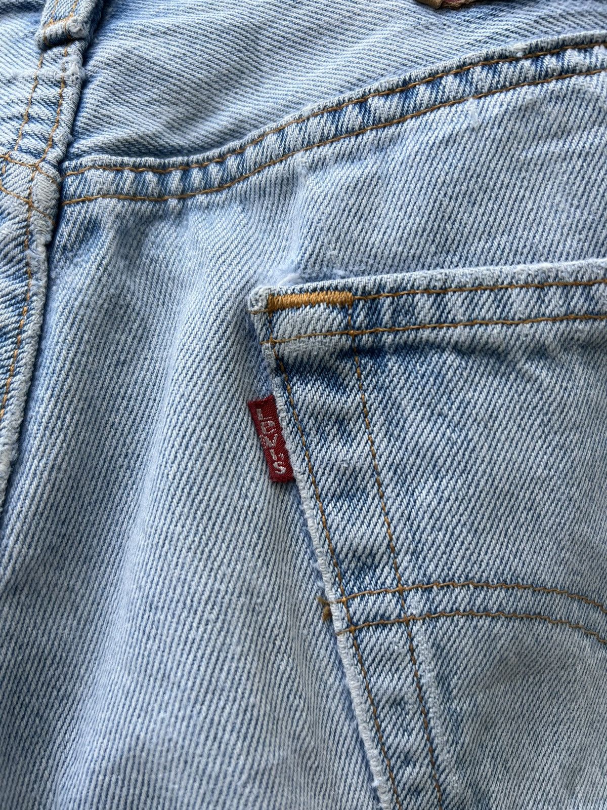 Levi's Vintage 1995 Levi’s 501 Rips Fade Light Blue Denim Jeans Size US 30 / EU 46 - 21 Thumbnail