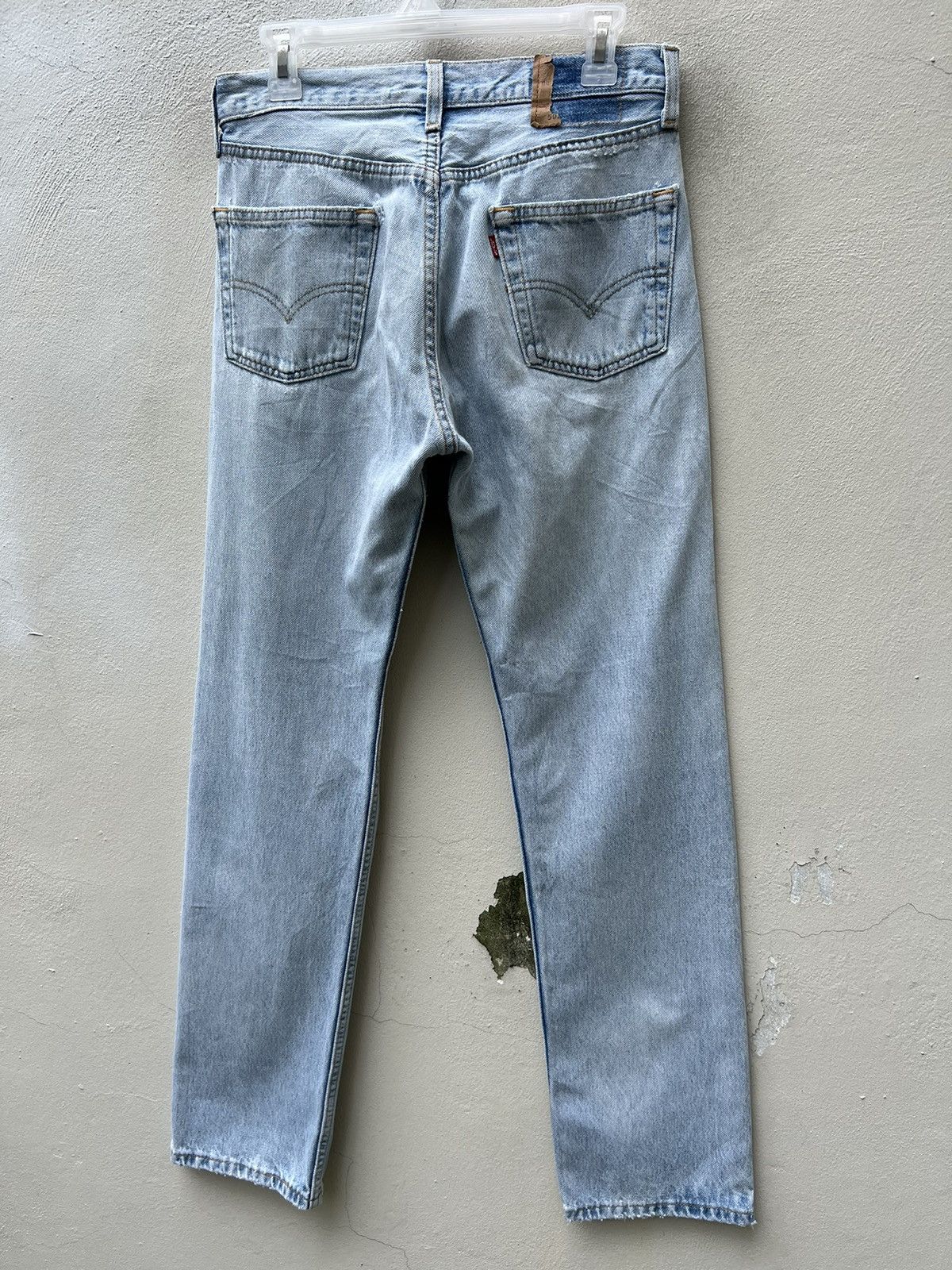 Levi's Vintage 1995 Levi’s 501 Rips Fade Light Blue Denim Jeans Size US 30 / EU 46 - 16 Thumbnail