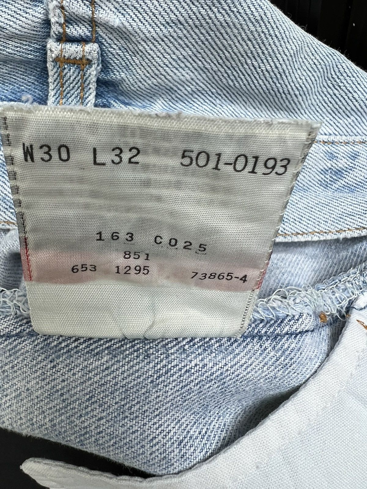 Levi's Vintage 1995 Levi’s 501 Rips Fade Light Blue Denim Jeans Size US 30 / EU 46 - 25 Thumbnail