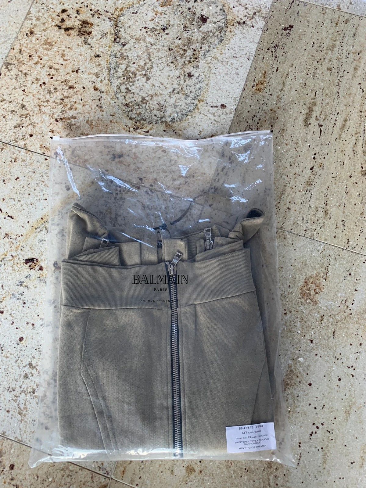Balmain Lightweight Zip Up Hoodies in Khaki Size US XS / EU 42 / 0 - 11 Thumbnail