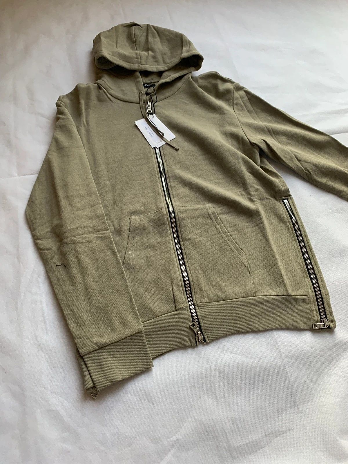 Balmain Lightweight Zip Up Hoodies in Khaki Size US XS / EU 42 / 0 - 3 Thumbnail