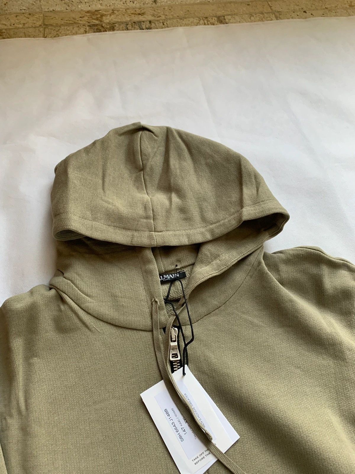 Balmain Lightweight Zip Up Hoodies in Khaki Size US XS / EU 42 / 0 - 6 Thumbnail