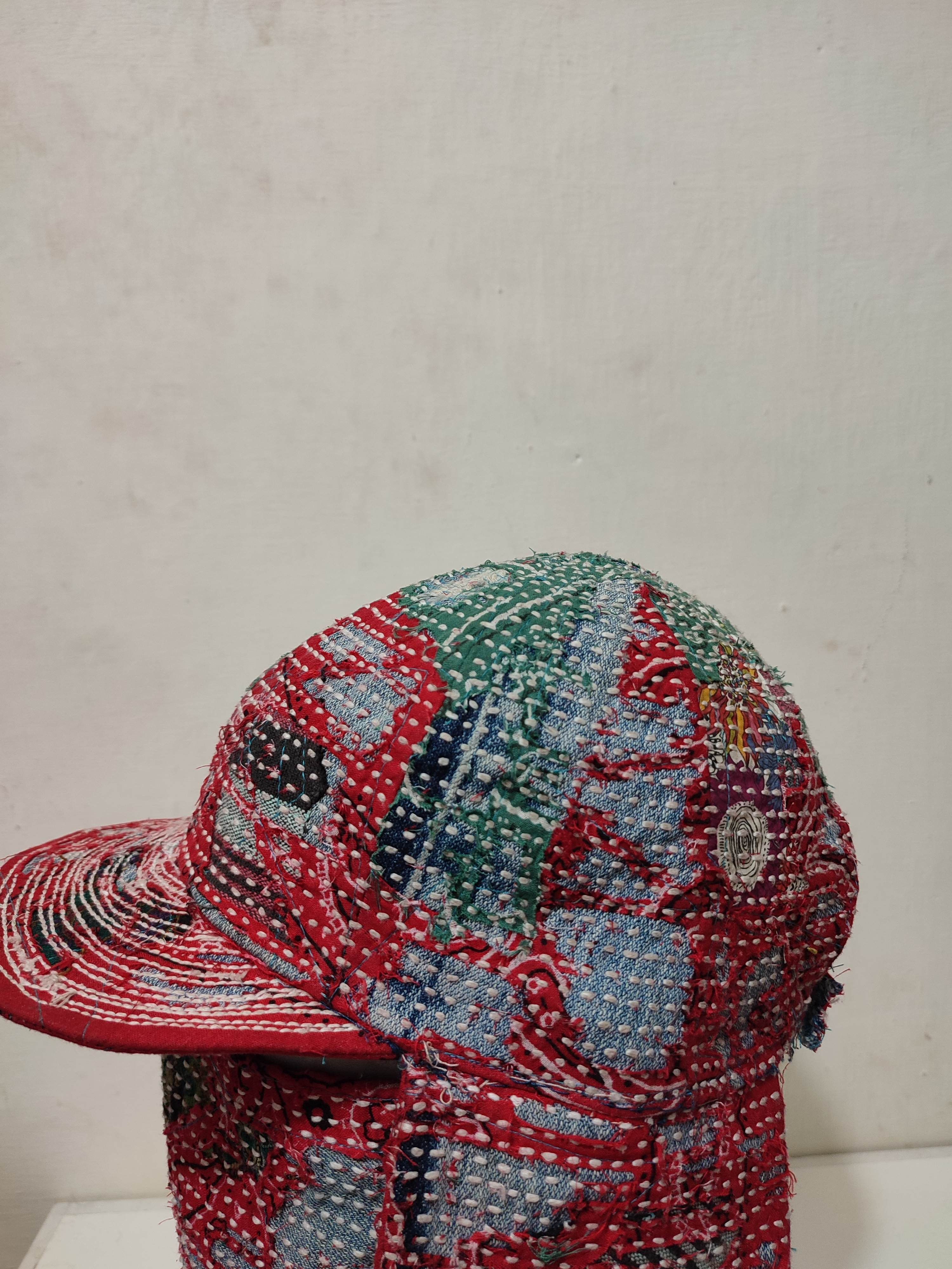 Handmade Custom Made Distressed Patchwork Trapper Ninja Hats Boro Size ONE SIZE - 7 Thumbnail