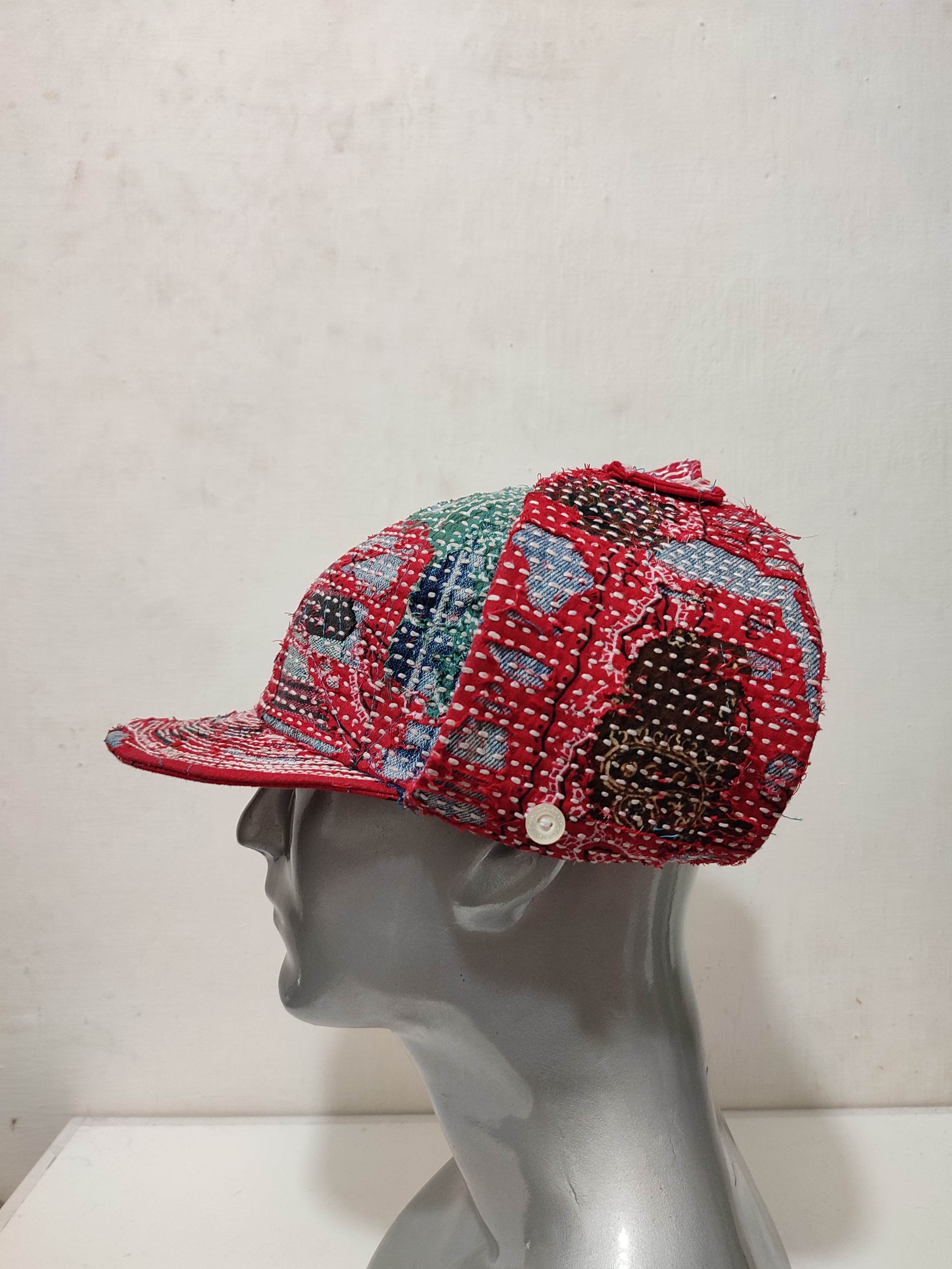 Handmade Custom Made Distressed Patchwork Trapper Ninja Hats Boro Size ONE SIZE - 15 Thumbnail