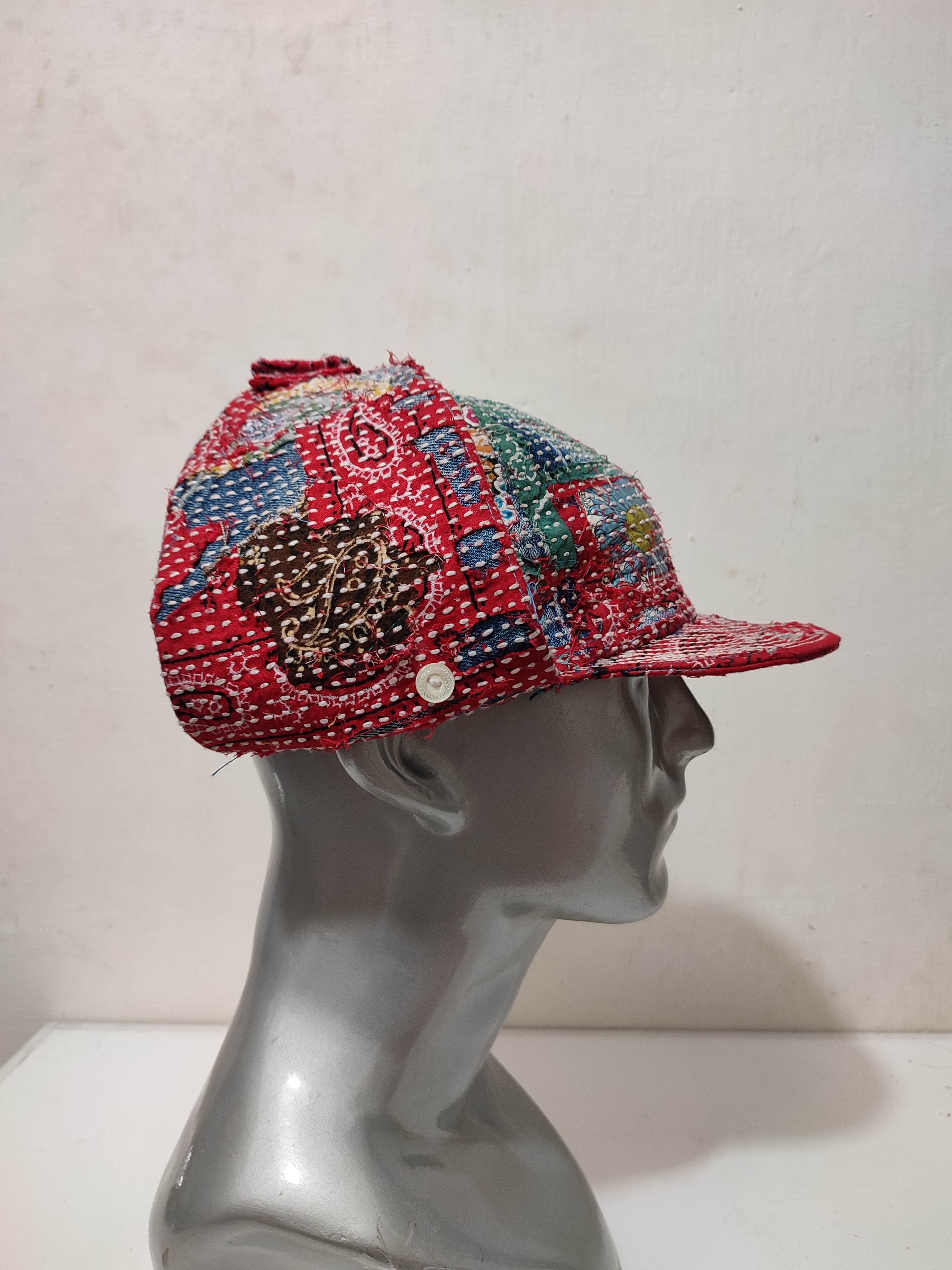 Handmade Custom Made Distressed Patchwork Trapper Ninja Hats Boro Size ONE SIZE - 14 Thumbnail