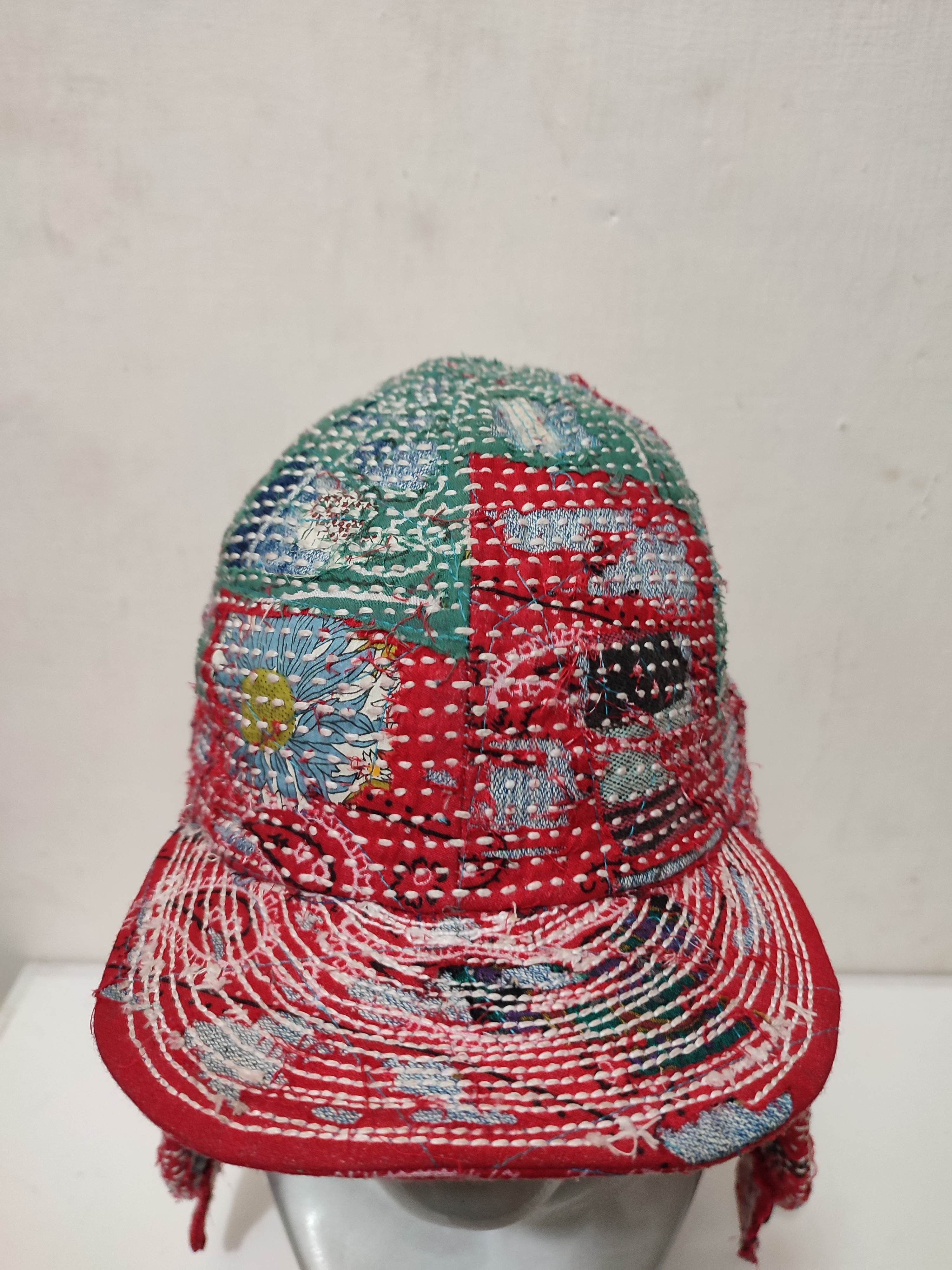 Handmade Custom Made Distressed Patchwork Trapper Ninja Hats Boro Size ONE SIZE - 10 Thumbnail