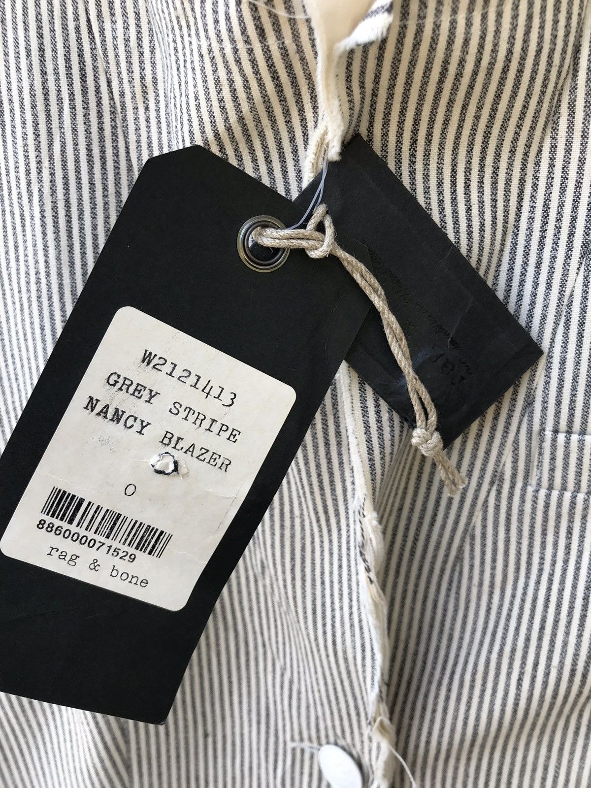 Rag & Bone NWT Rag & Bone New York Stripes Hickory Light Button Jacket Size US XXS / EU 40 - 10 Thumbnail