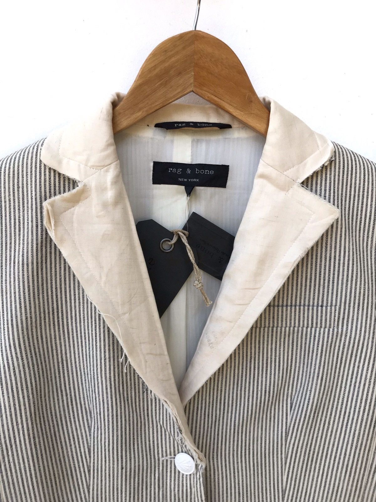 Rag & Bone NWT Rag & Bone New York Stripes Hickory Light Button Jacket Size US XXS / EU 40 - 5 Thumbnail