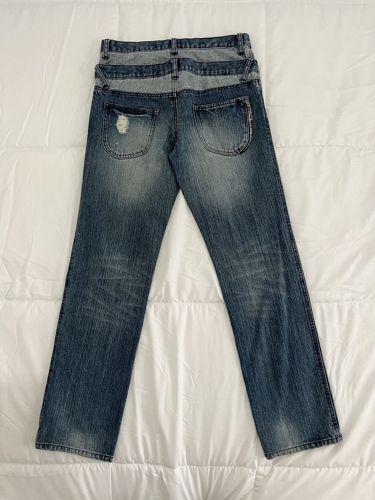 Japanese Brand Japanese Brand 179/WG Nicole Club Double Waist Distressed Size US 30 / EU 46 - 2 Thumbnail