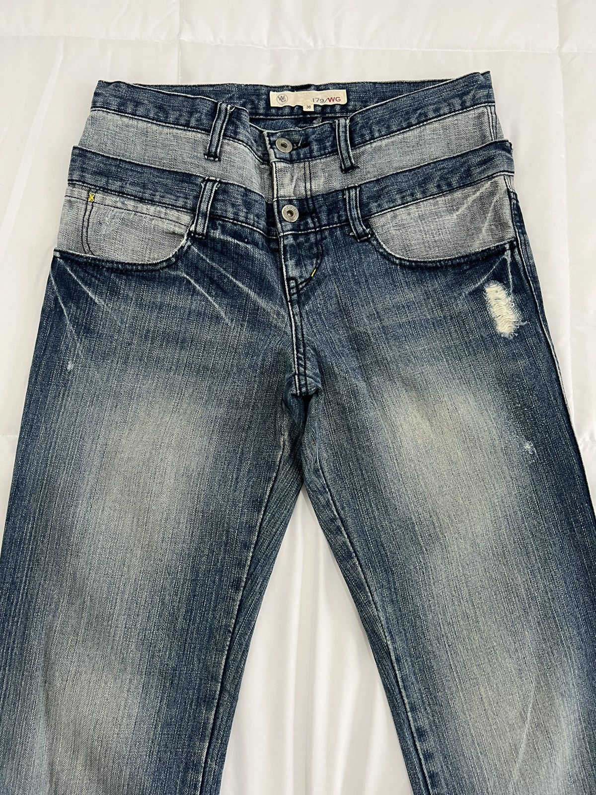 Japanese Brand Japanese Brand 179/WG Nicole Club Double Waist Distressed Size US 30 / EU 46 - 3 Thumbnail