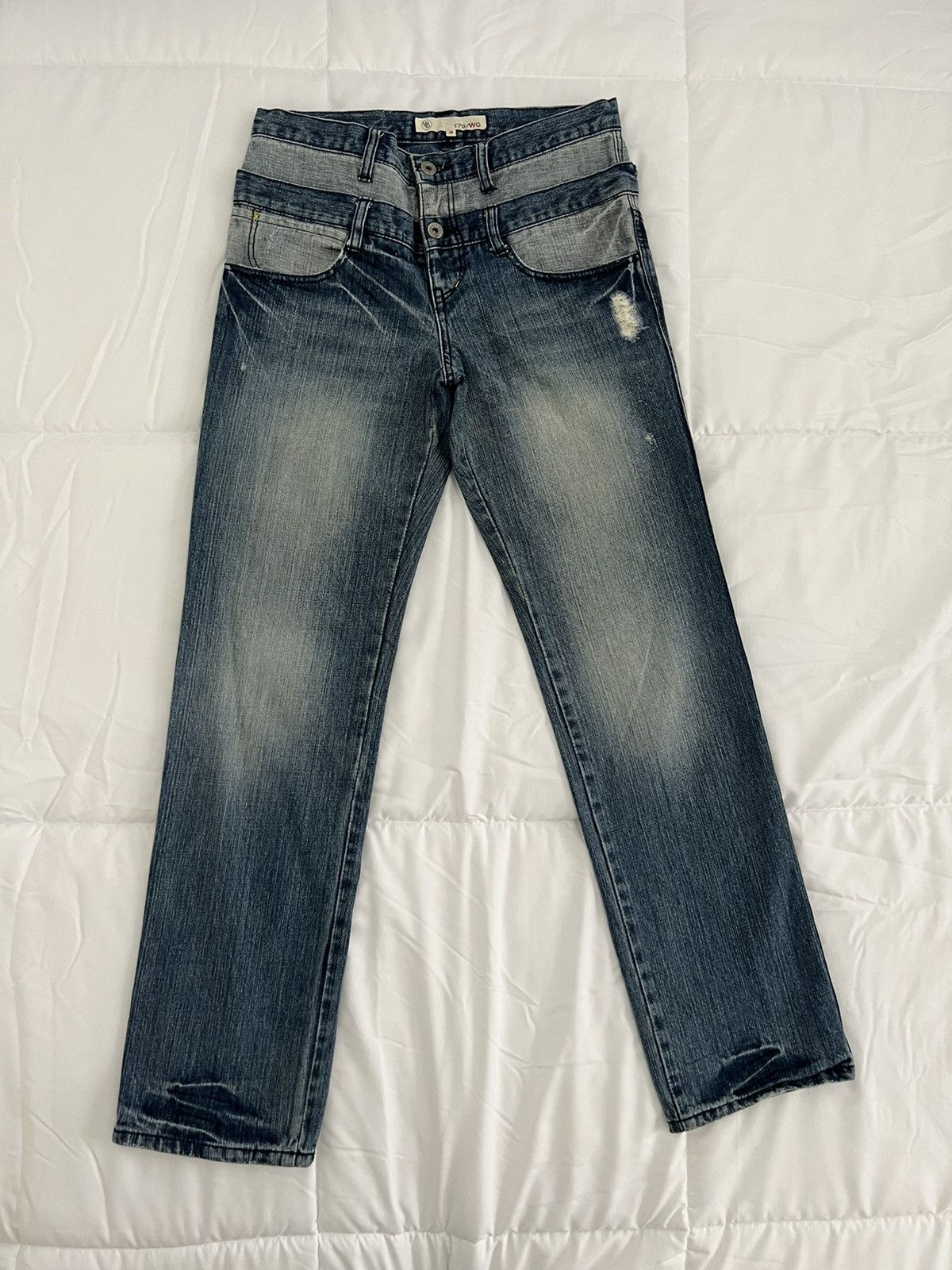 Japanese Brand Japanese Brand 179/WG Nicole Club Double Waist Distressed Size US 30 / EU 46 - 1 Thumbnail