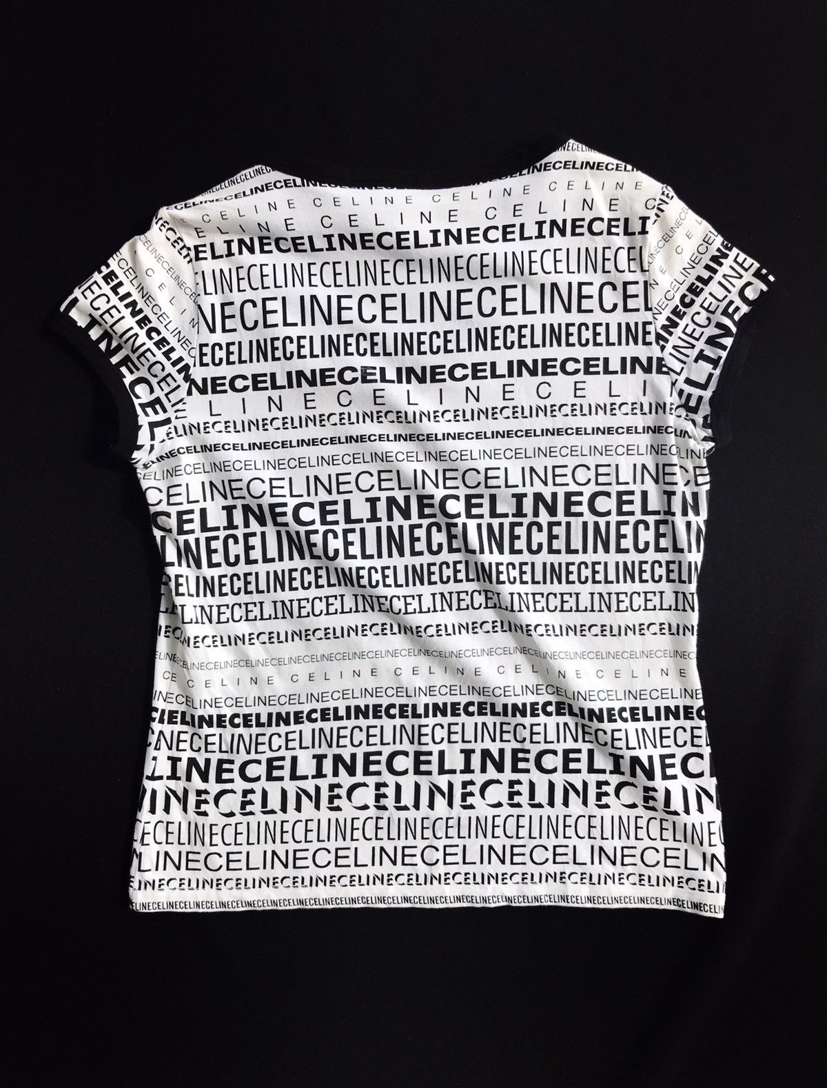 Celine Made in France Celine All Overprint Logo Spell Out Tee Size US M / EU 48-50 / 2 - 2 Thumbnail