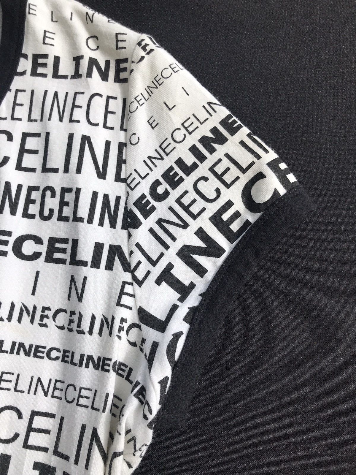 Celine Made in France Celine All Overprint Logo Spell Out Tee Size US M / EU 48-50 / 2 - 4 Thumbnail