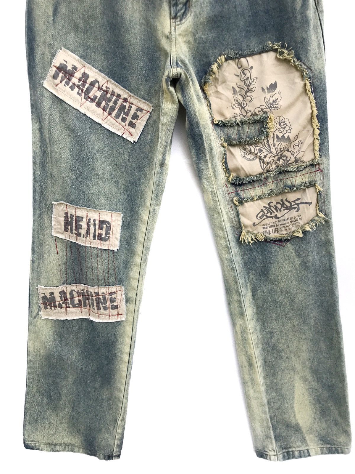 Japanese Brand Japanese Brand Gun Wolf Patchwork Distressed Kapital Style Size US 29 - 5 Thumbnail