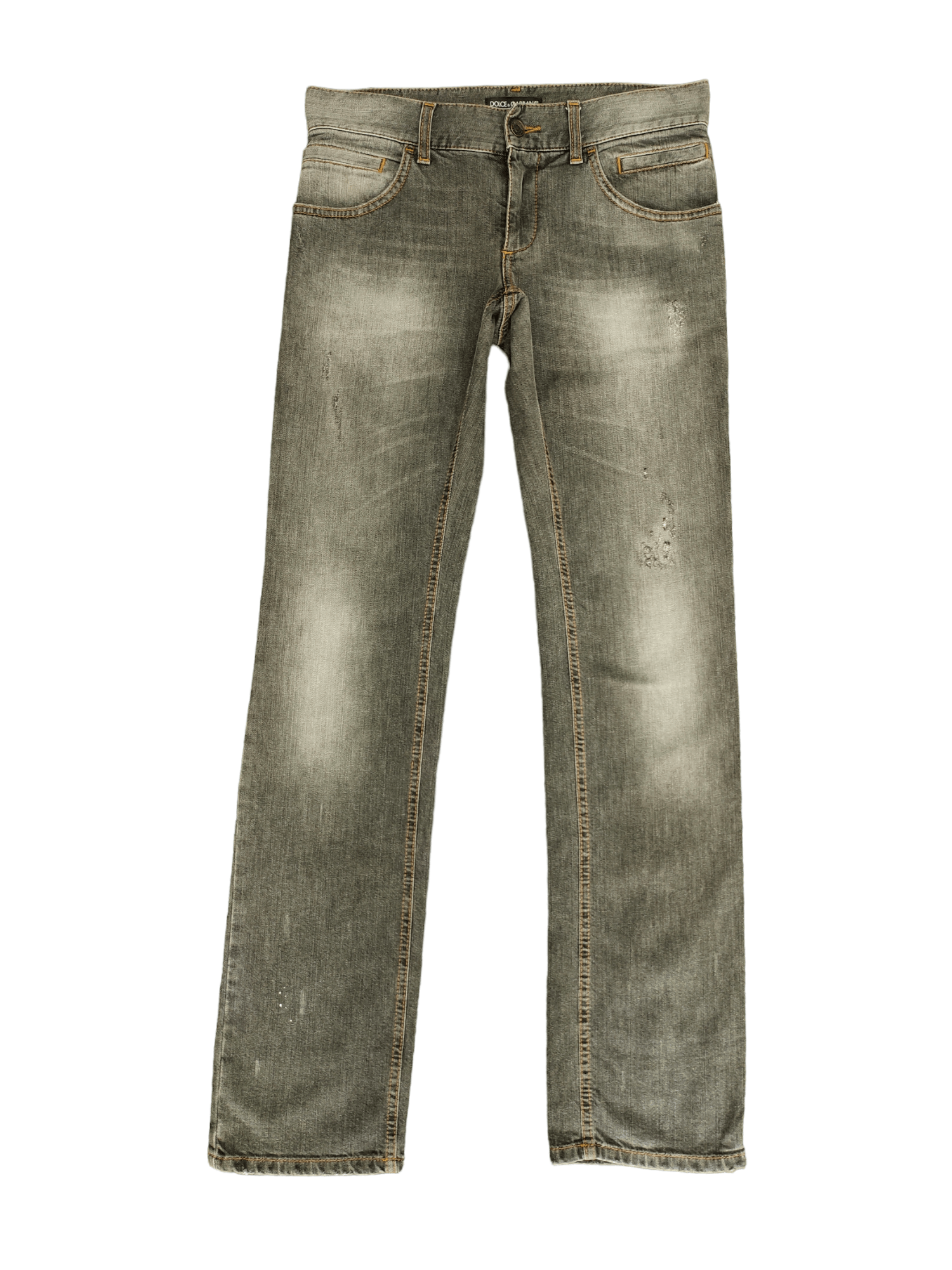 Dolce & Gabbana Two Tone Ripped Slim Fit Denim Jeans