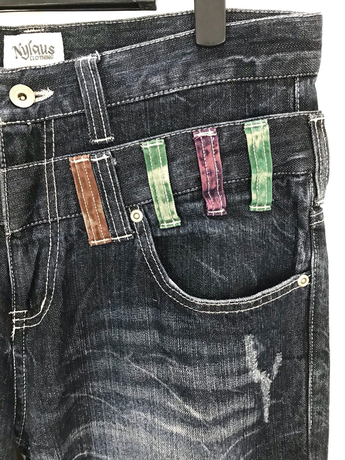 Comme des Garcons × Undercover Japanese Brand Double Waist Clawmark Faded Denim Jeans Size US 32 / EU 48 - 6 Thumbnail