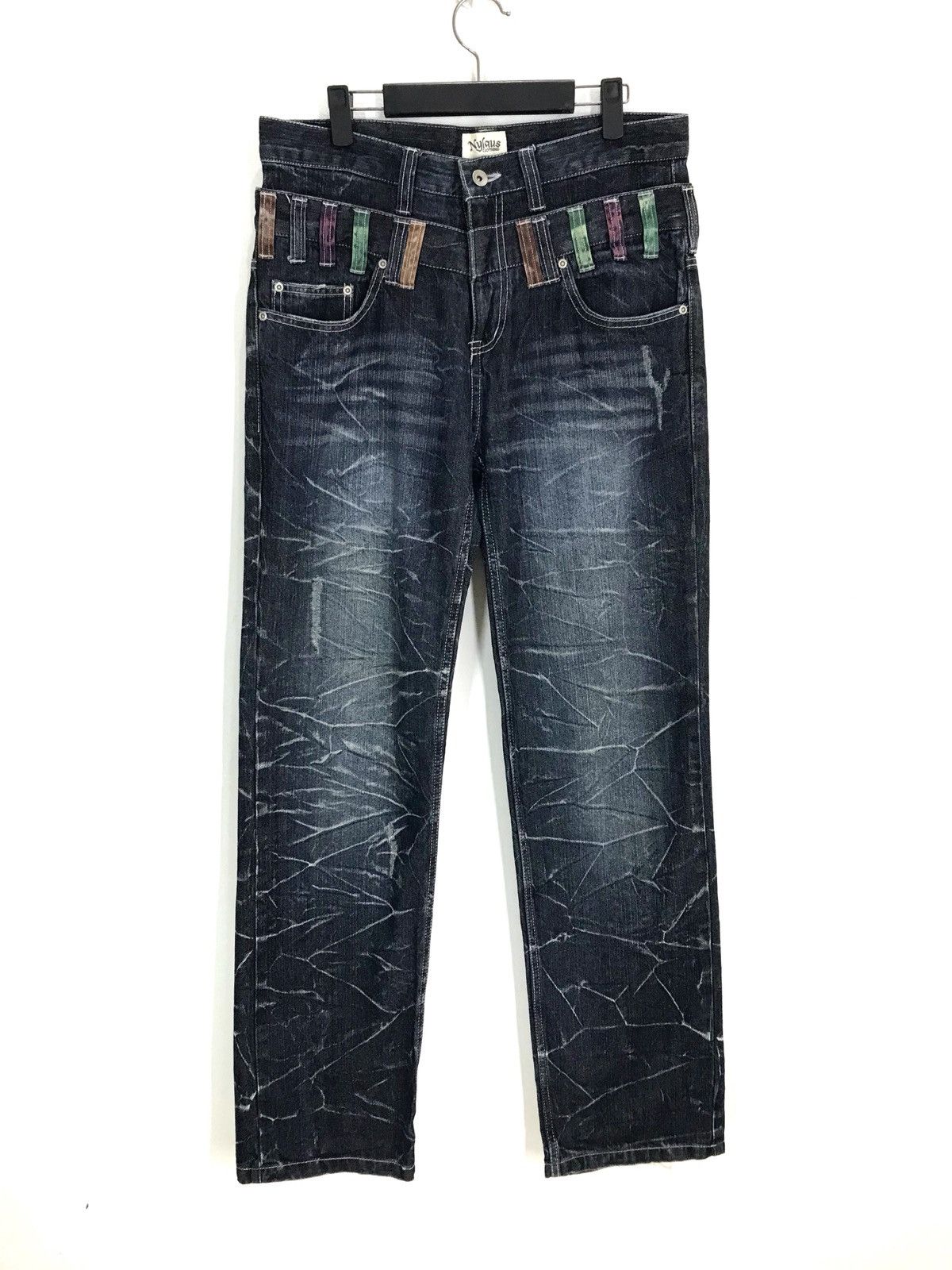 Comme des Garcons × Undercover Japanese Brand Double Waist Clawmark Faded Denim Jeans Size US 32 / EU 48 - 1 Thumbnail