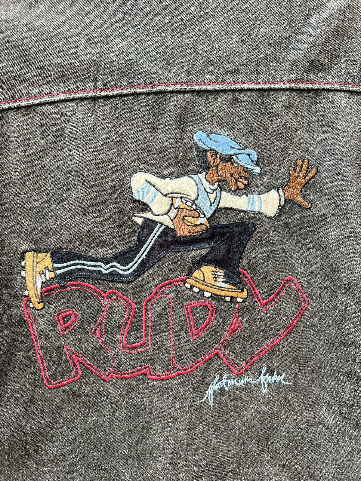 Fubu VTG Platinum Fubu RUDY Embroidery Baggy Hip Hop Denim Jacket Size US L / EU 52-54 / 3 - 14 Thumbnail