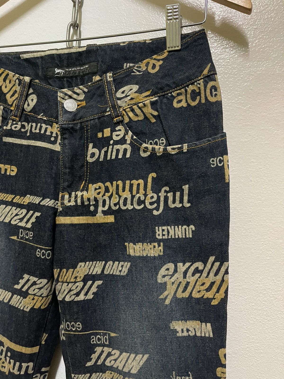 Japanese Brand × Vintage Clutch Flare Jeans Full Printed Size 26" / US 2 / IT 38 - 5 Thumbnail
