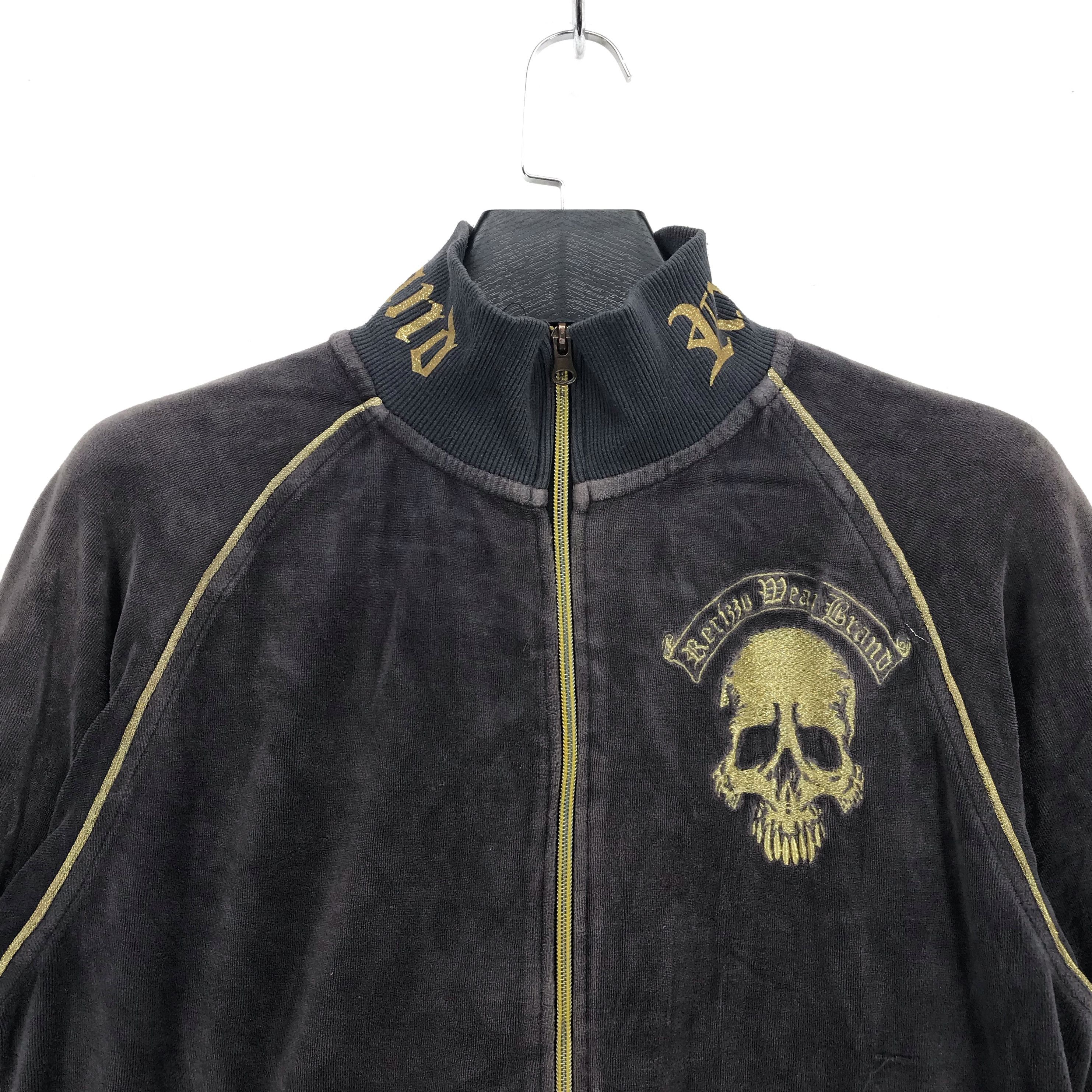 Japanese Brand RERIZZO Unassailable Skulls Big Logo Velvet Jacket #2333-91 Size US L / EU 52-54 / 3 - 4 Thumbnail