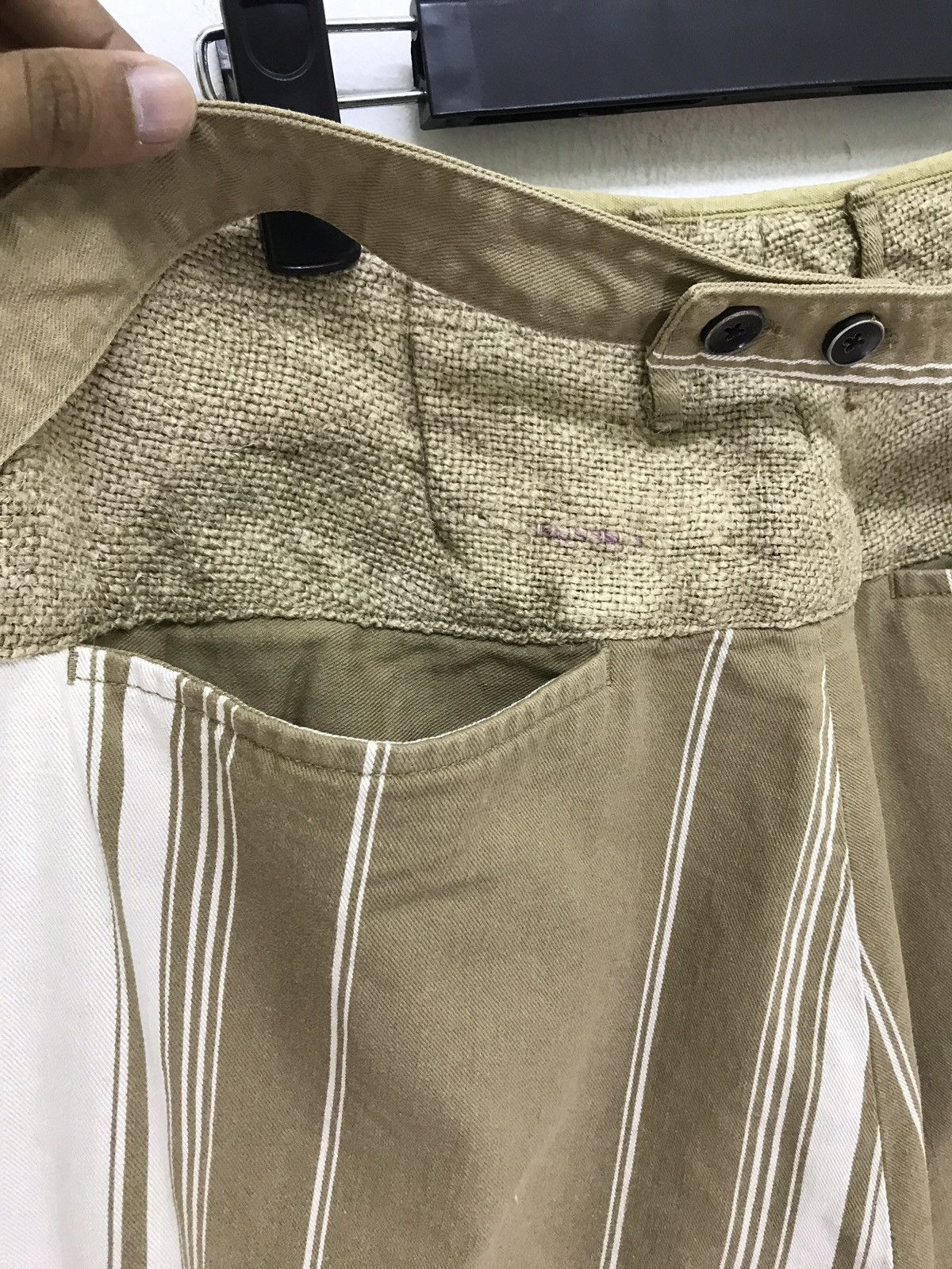 Kapital Kapital Cropped Pant Striped Hybrid Woven Linen Size US 28 / EU 44 - 3 Thumbnail