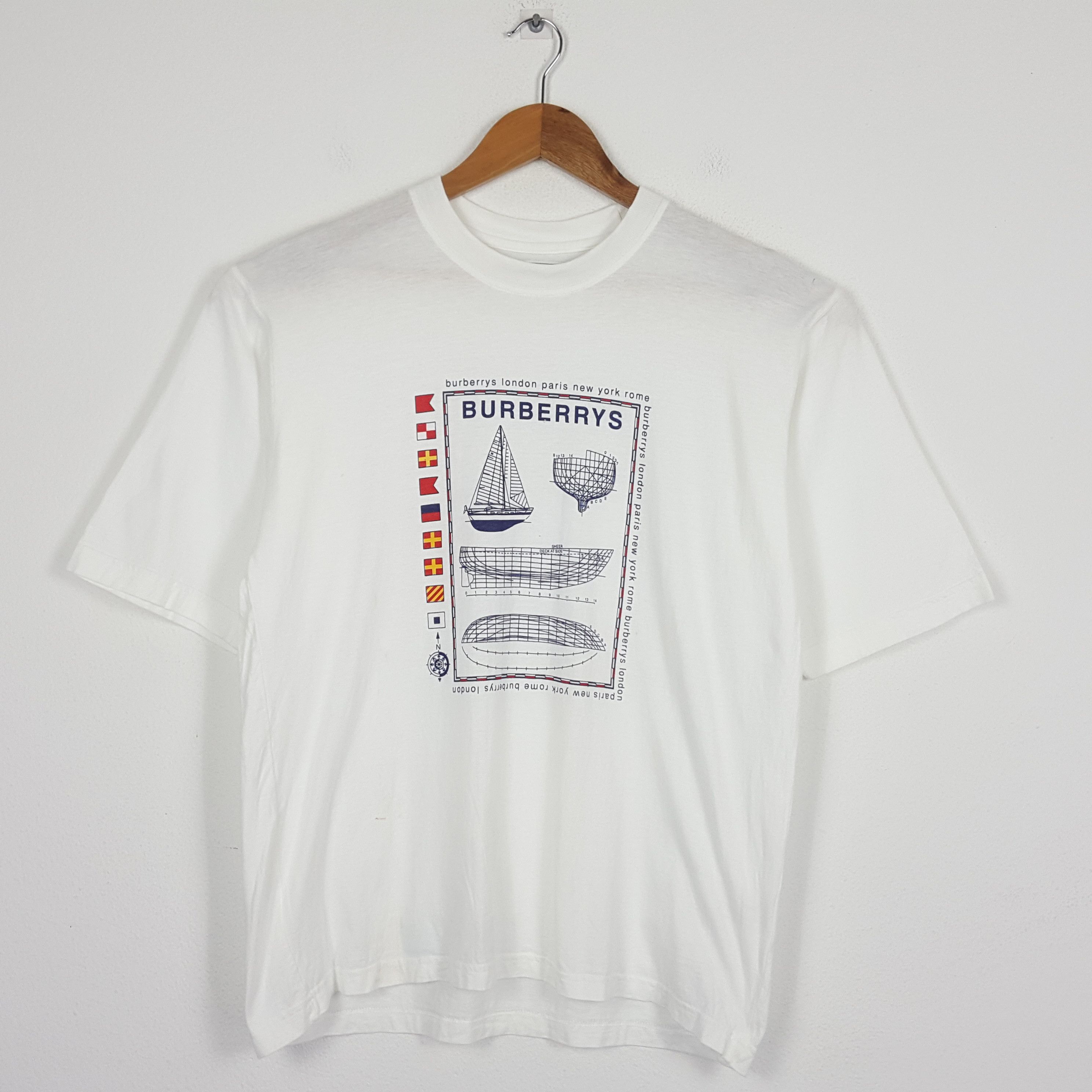 Burberry × Vintage Vintage Burberry's OF LONDON nice design t-shirt cp1 Size US L / EU 52-54 / 3 - 1 Thumbnail