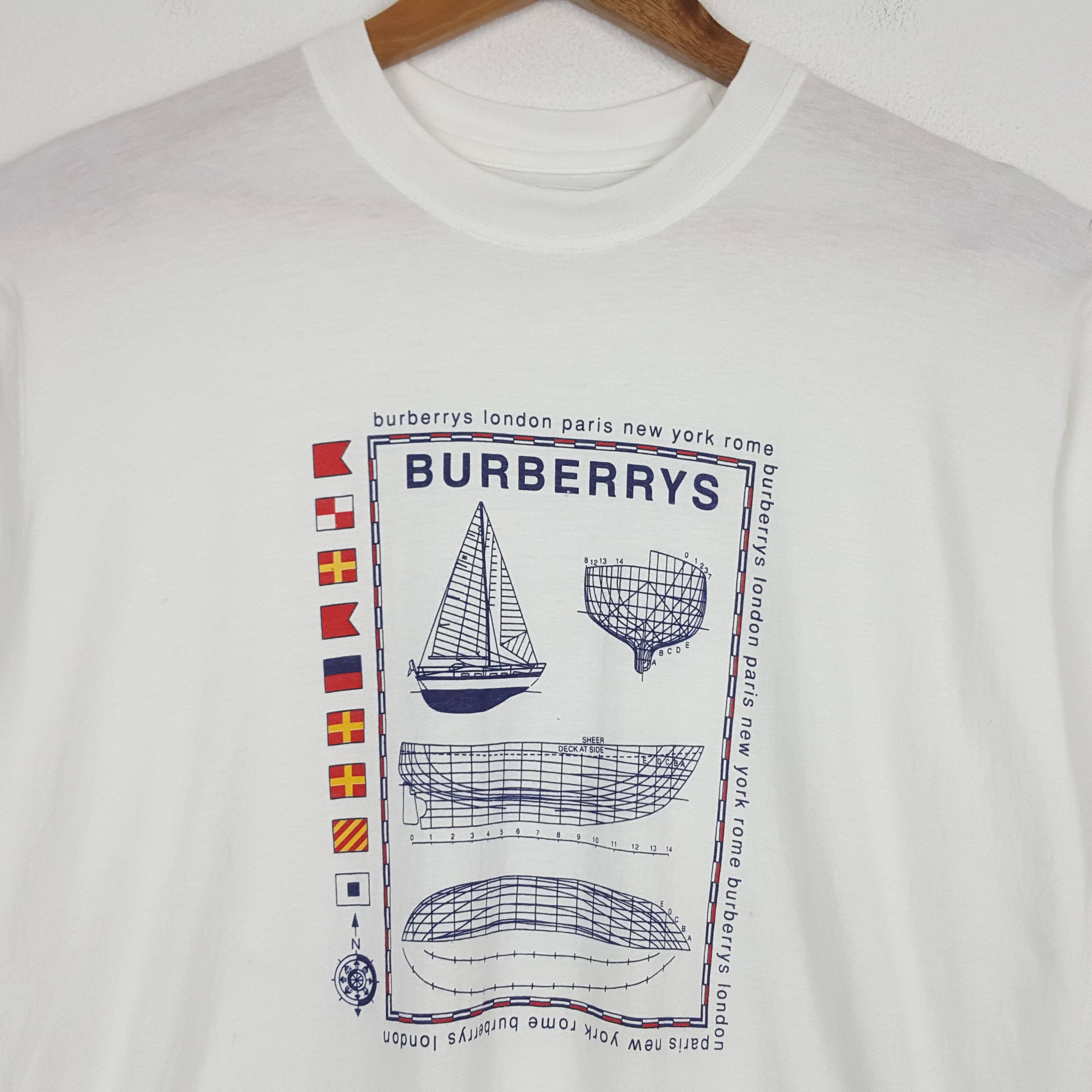 Burberry × Vintage Vintage Burberry's OF LONDON nice design t-shirt cp1 Size US L / EU 52-54 / 3 - 2 Thumbnail