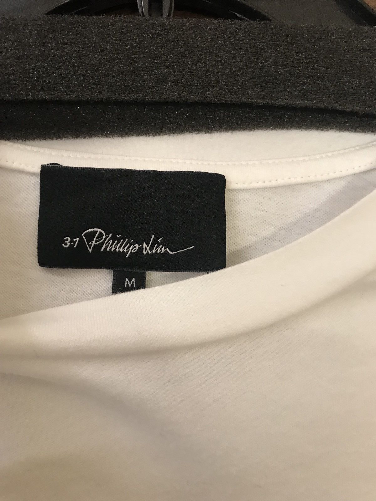 3.1 Phillip Lim White Tee With Floral Bottom Detail Size US M / EU 48-50 / 2 - 8 Thumbnail