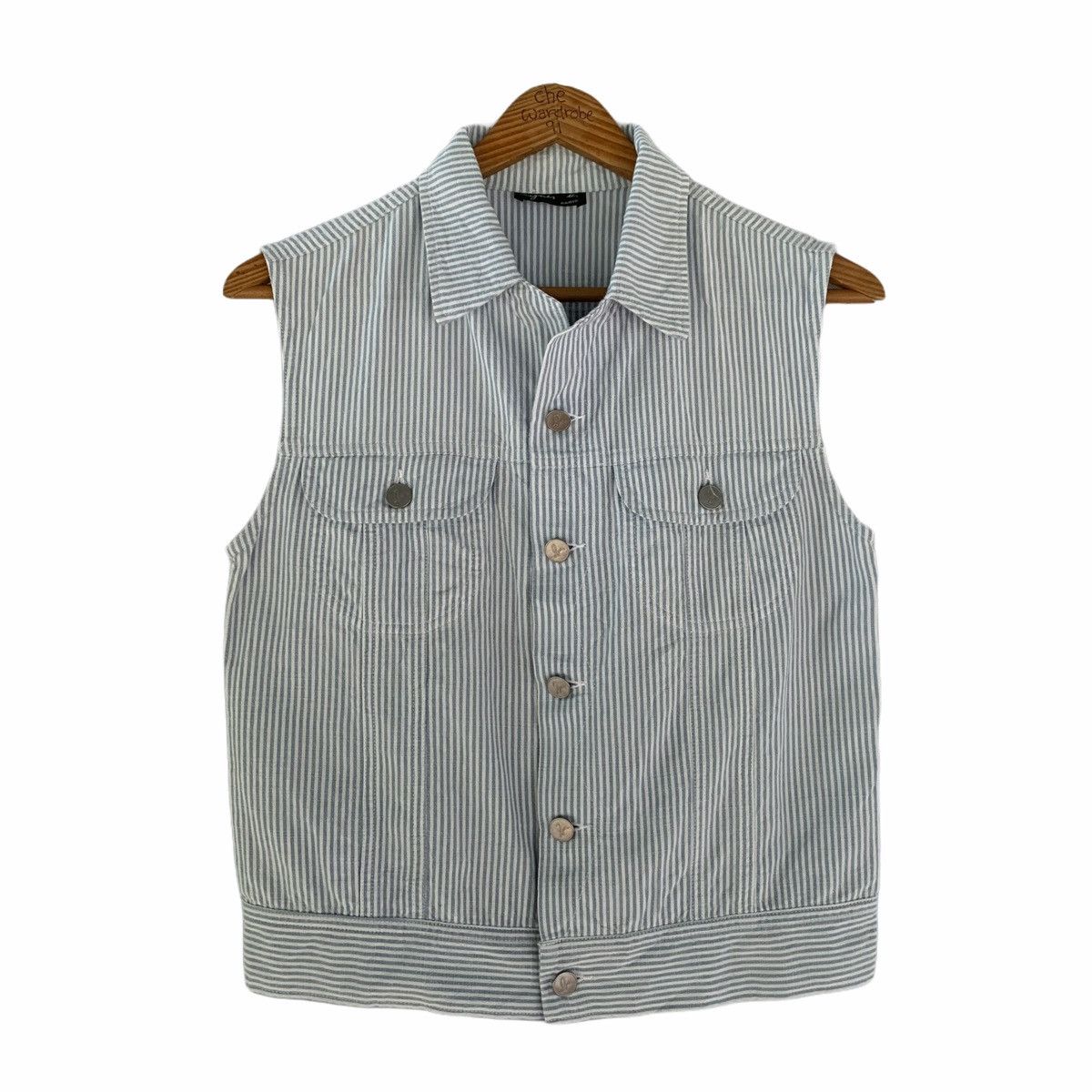 agnes b. Agnes B Hickory Striped Style Vest Size US XS / EU 42 / 0 - 1 Thumbnail