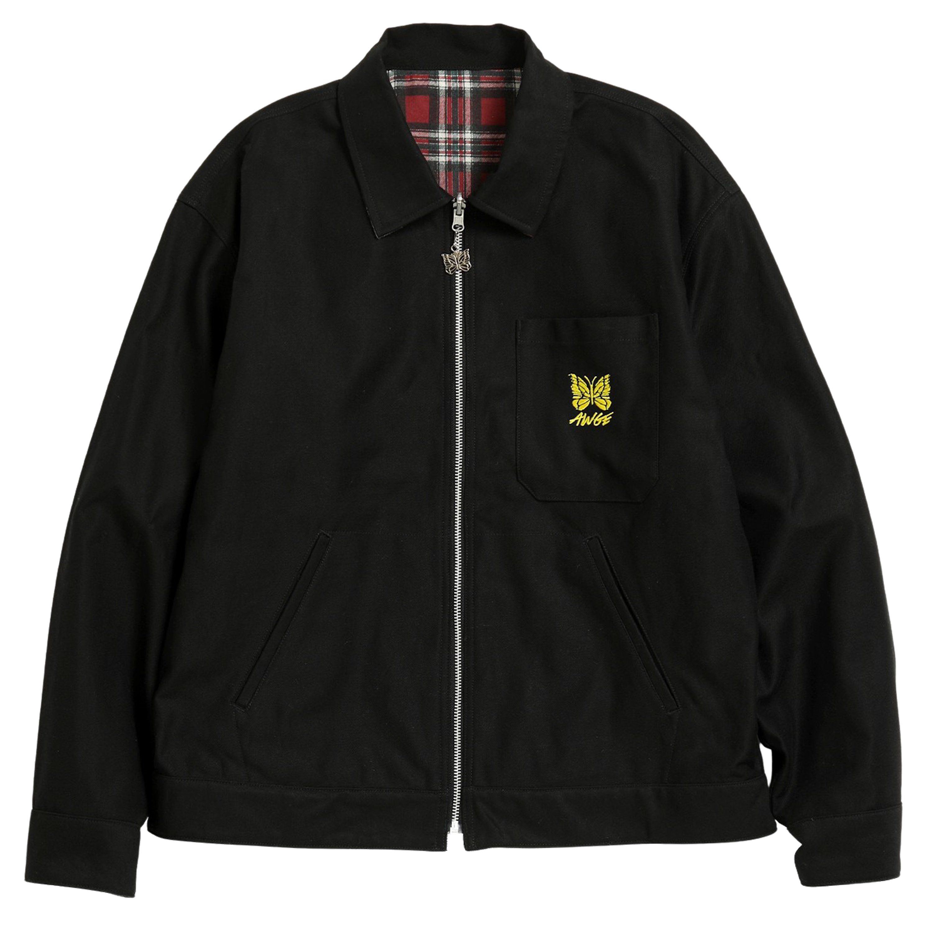 image of Awge x Needles Reversible Work Jacket in Black, Men's (Size Large)