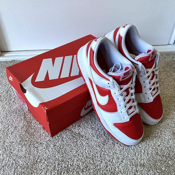 championship red dunk low outfit