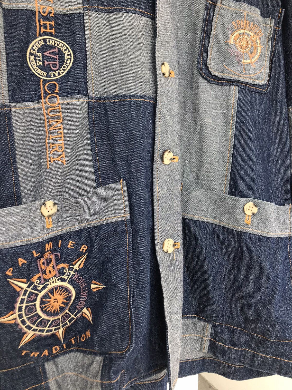 Japanese Brand 90s Bonskip Denim Patchwork Jacket Size US XL / EU 56 / 4 - 9 Thumbnail