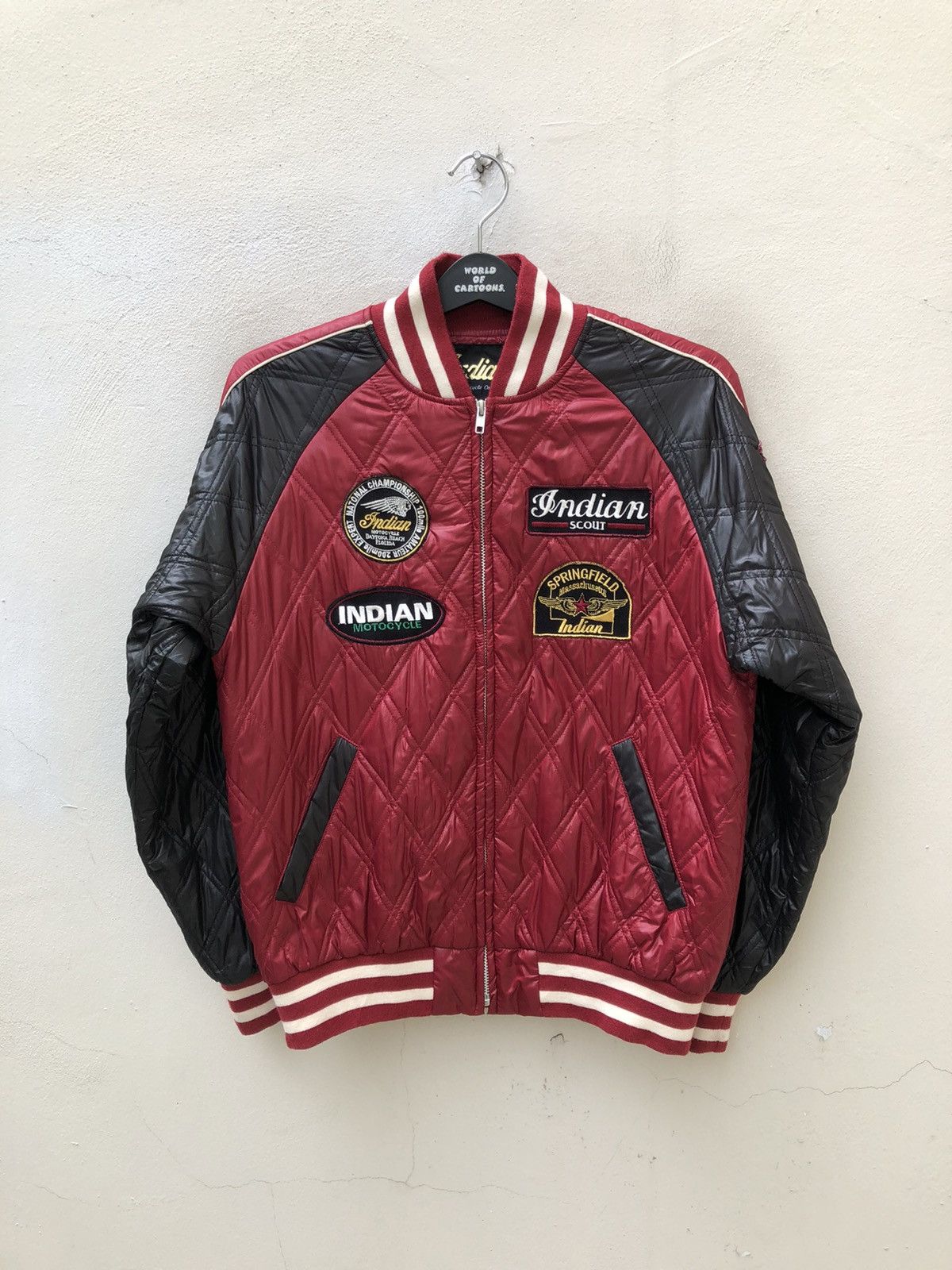 Vintage Indian Motocycles Quilting Polyester Bomber Jacket Size US L / EU 52-54 / 3 - 7 Thumbnail