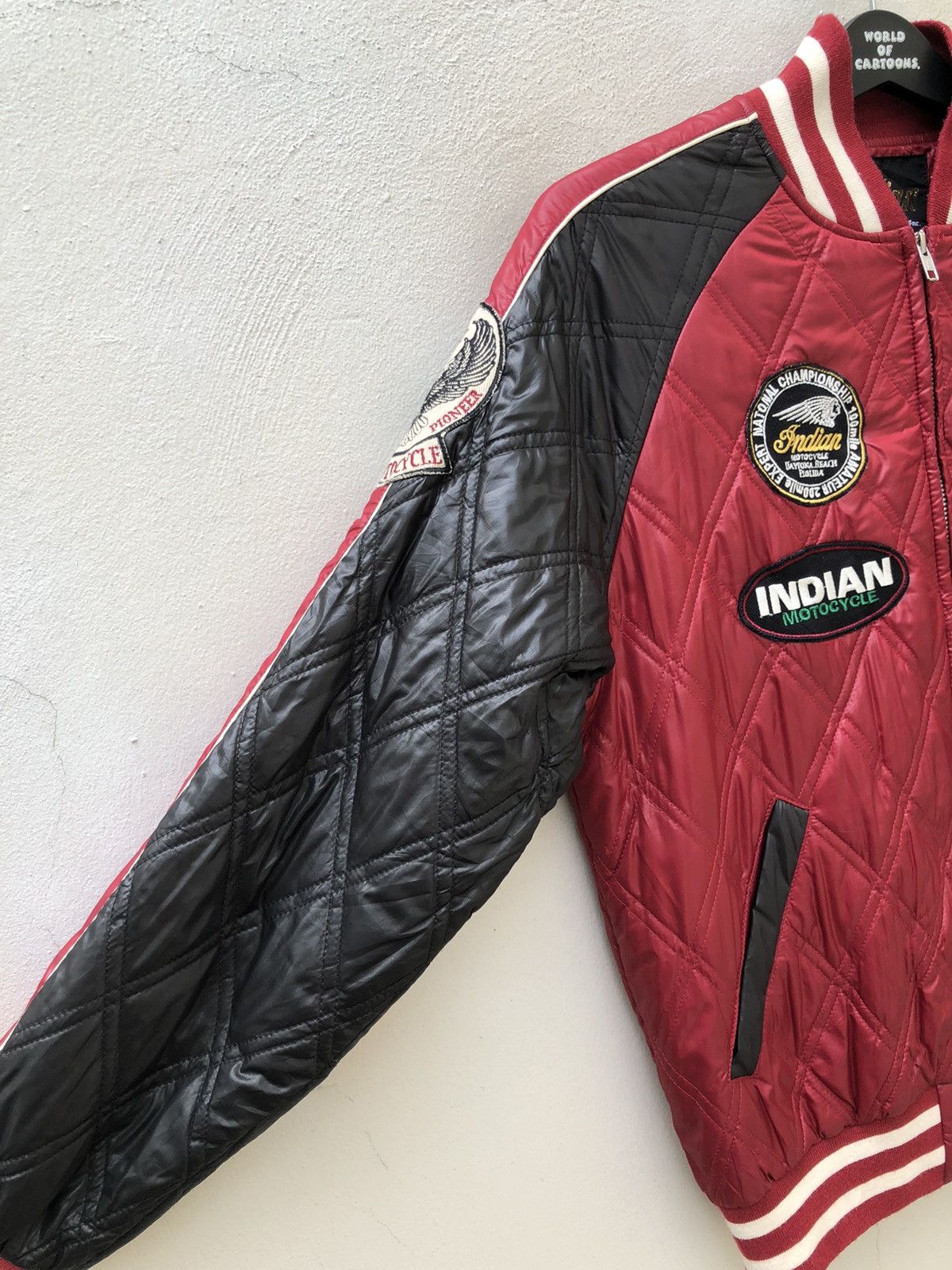 Vintage Indian Motocycles Quilting Polyester Bomber Jacket Size US L / EU 52-54 / 3 - 11 Thumbnail