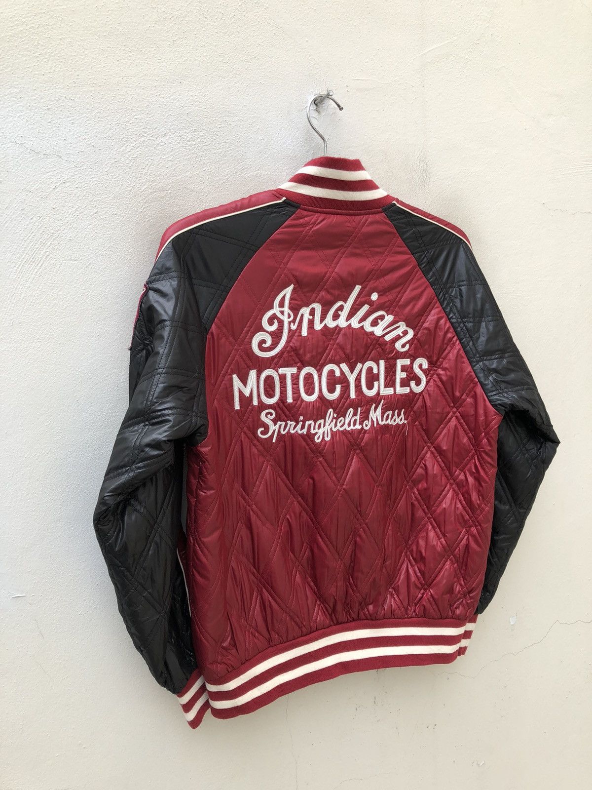 Vintage Indian Motocycles Quilting Polyester Bomber Jacket Size US L / EU 52-54 / 3 - 14 Thumbnail