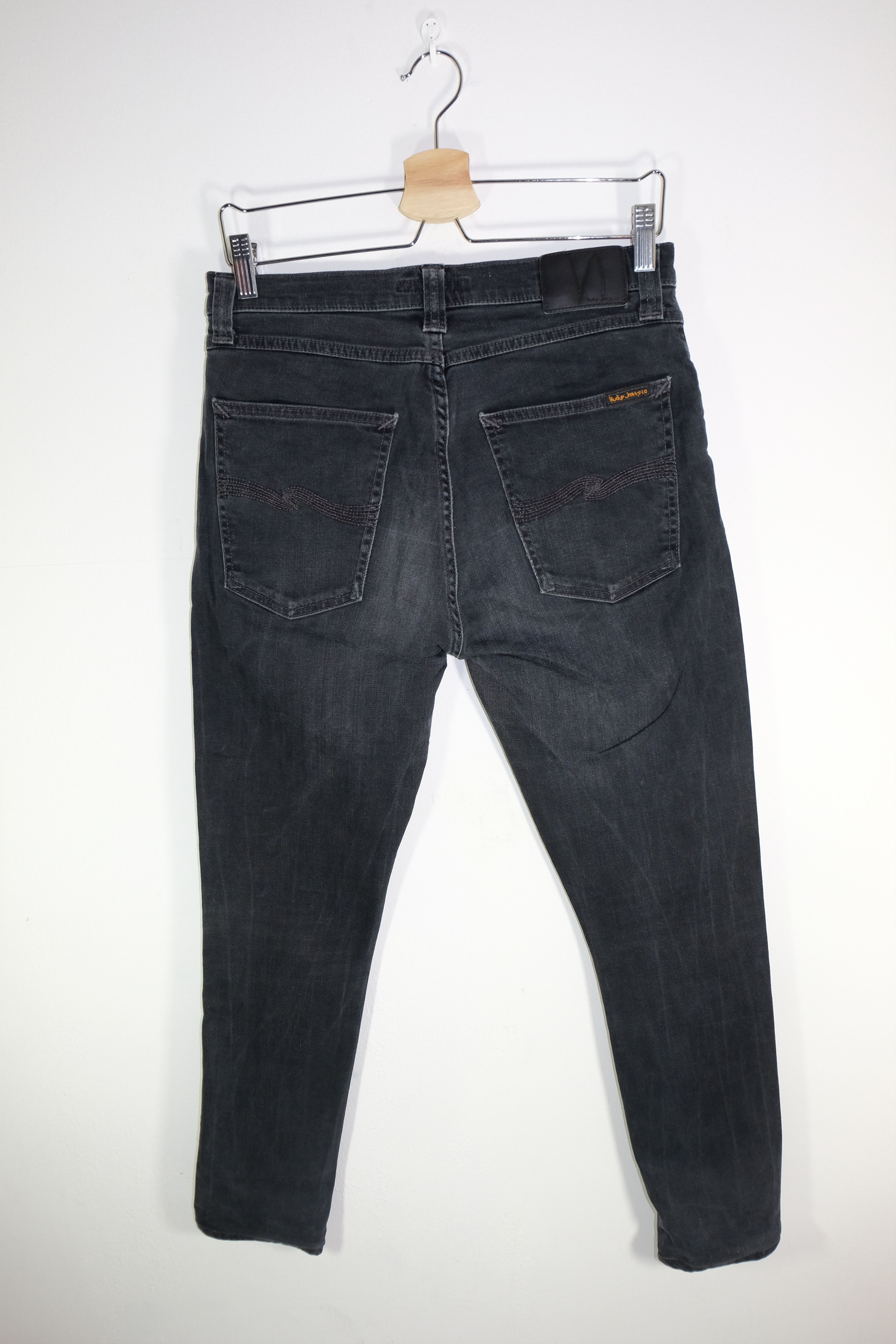 Nudie Jeans Nudie Jeans Pipe Led Monolith Black Denim Skinny Size US 31 - 2 Thumbnail