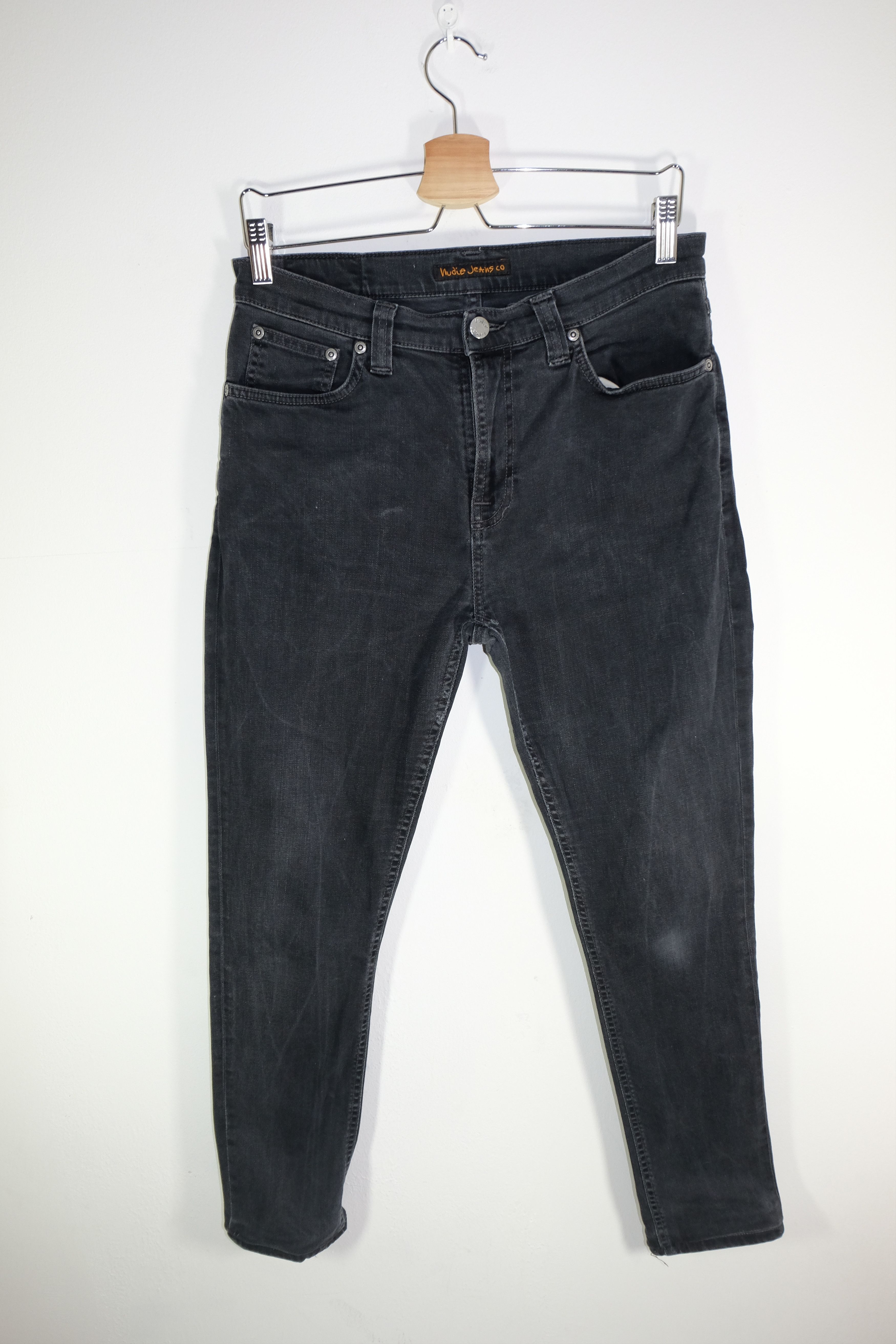 Nudie Jeans Nudie Jeans Pipe Led Monolith Black Denim Skinny Size US 31 - 1 Thumbnail