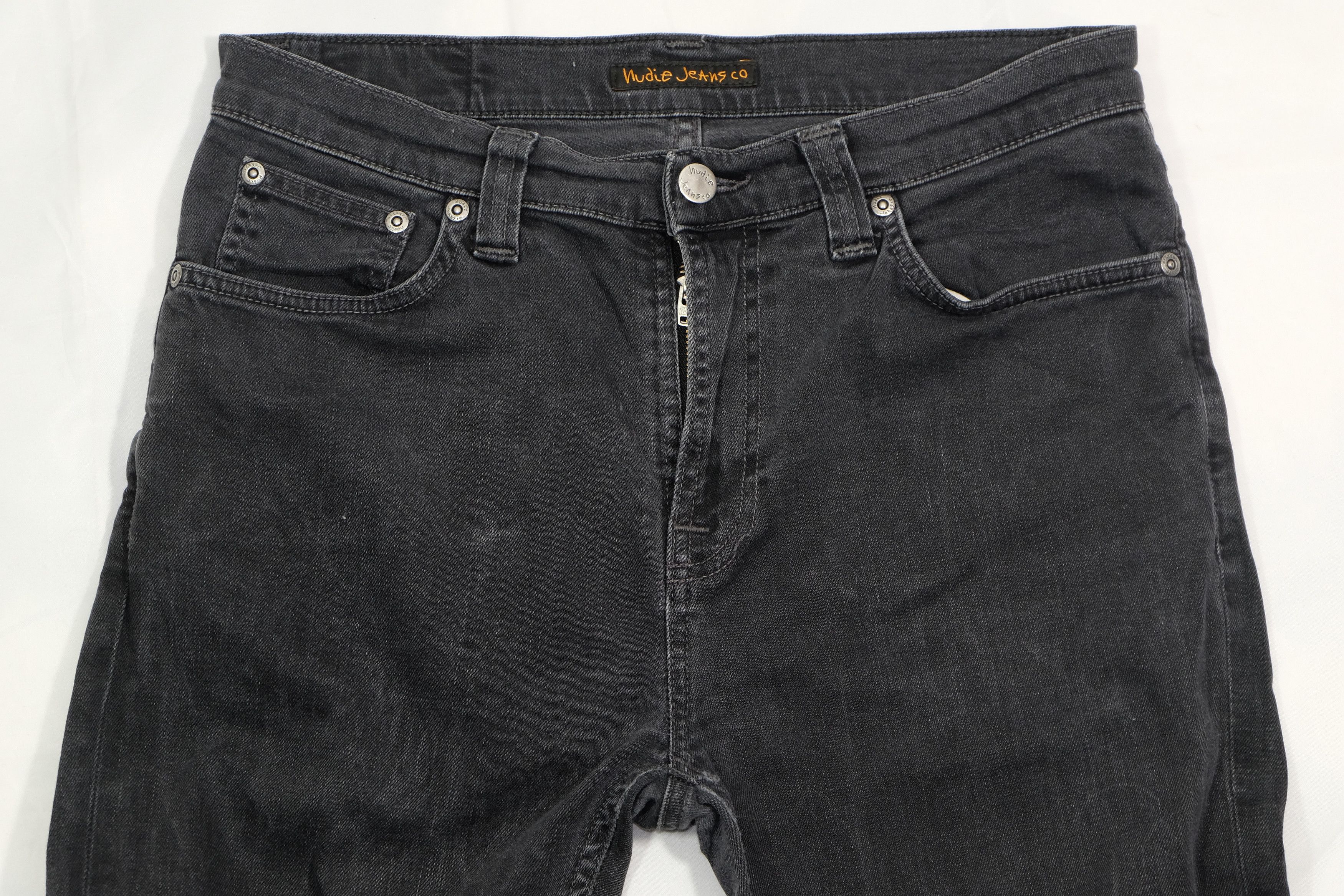 Nudie Jeans Nudie Jeans Pipe Led Monolith Black Denim Skinny Size US 31 - 3 Thumbnail