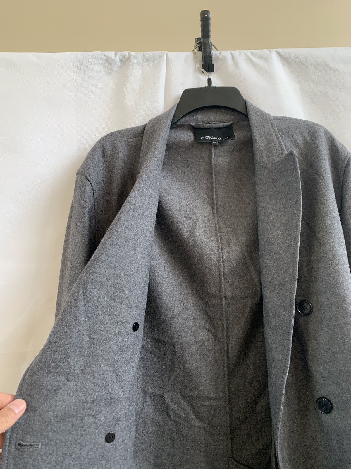 3.1 Phillip Lim Unconstructed Grey Wool Blazer Size US L / EU 52-54 / 3 - 11 Thumbnail