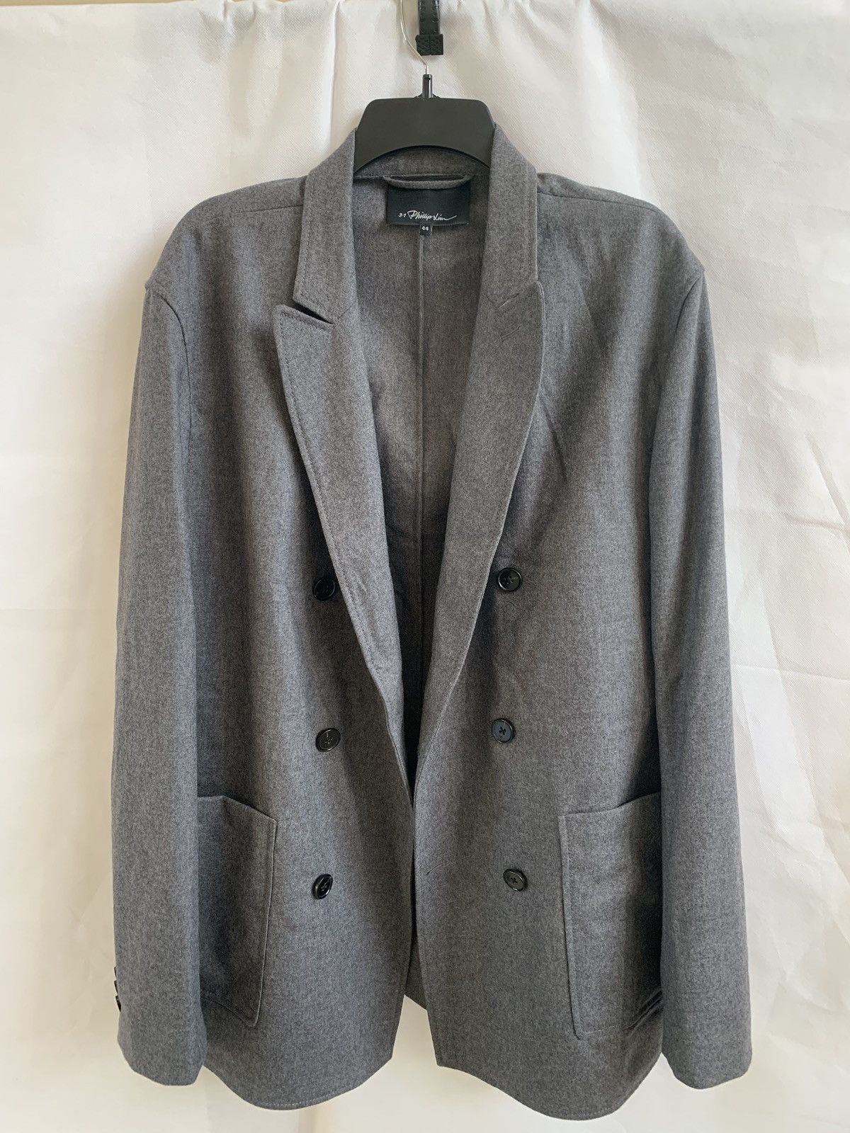 3.1 Phillip Lim Unconstructed Grey Wool Blazer Size US L / EU 52-54 / 3 - 15 Thumbnail