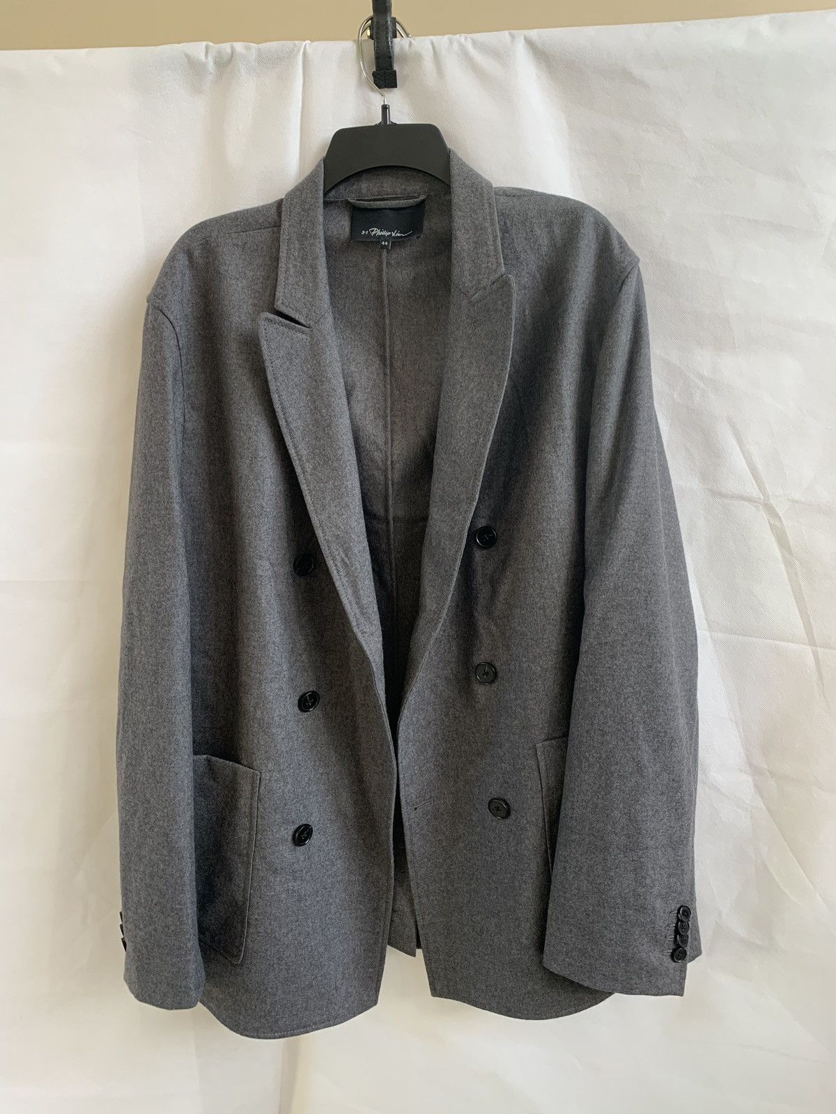 3.1 Phillip Lim Unconstructed Grey Wool Blazer Size US L / EU 52-54 / 3 - 1 Thumbnail