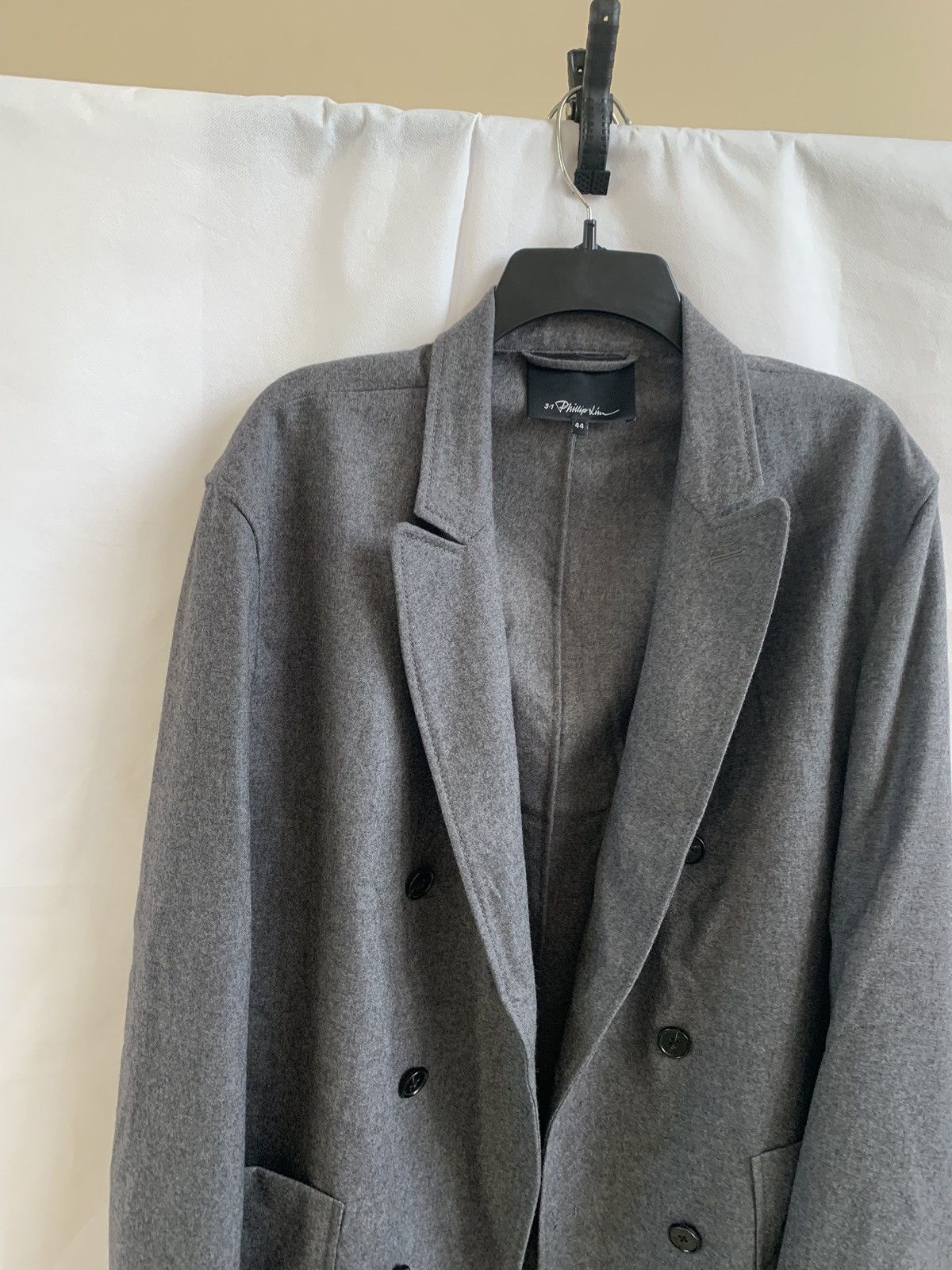 3.1 Phillip Lim Unconstructed Grey Wool Blazer Size US L / EU 52-54 / 3 - 3 Thumbnail